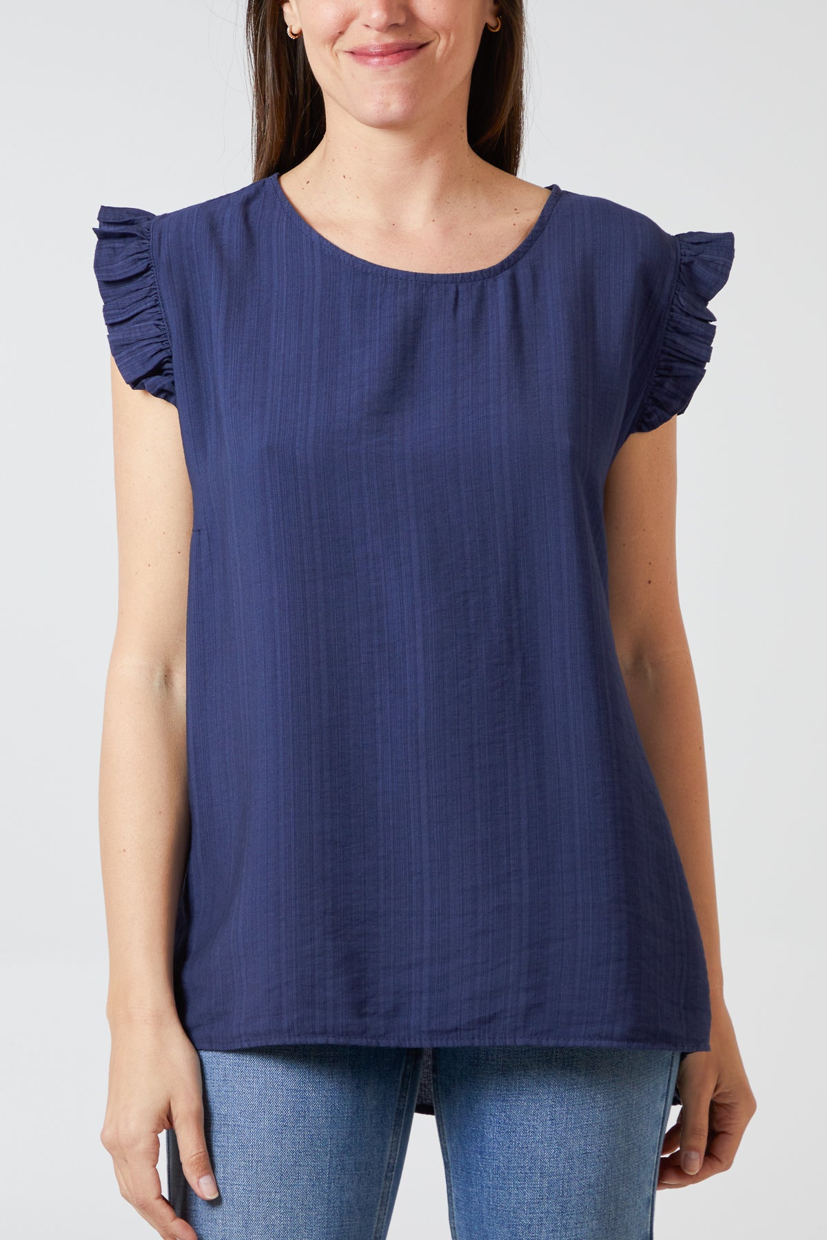 Linen Look Top Back Button