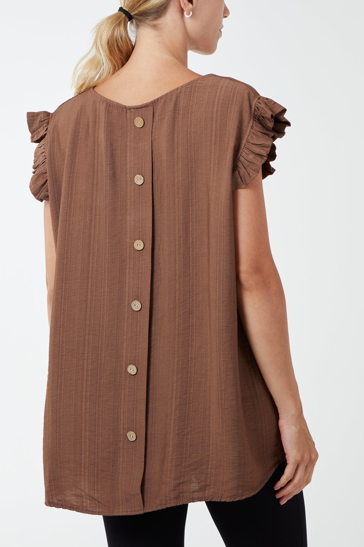 Linen Look Top Back Button