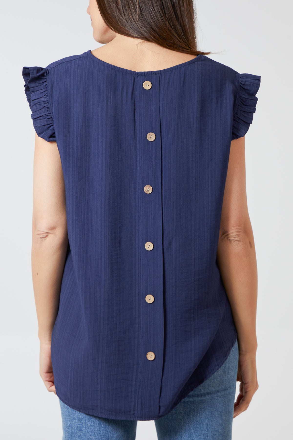 Linen Look Top Back Button