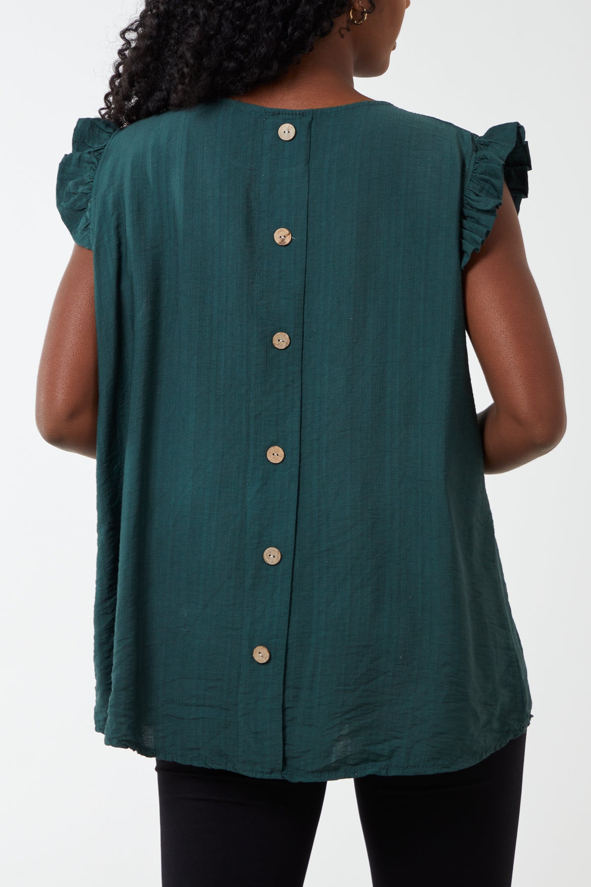 Linen Look Top Back Button