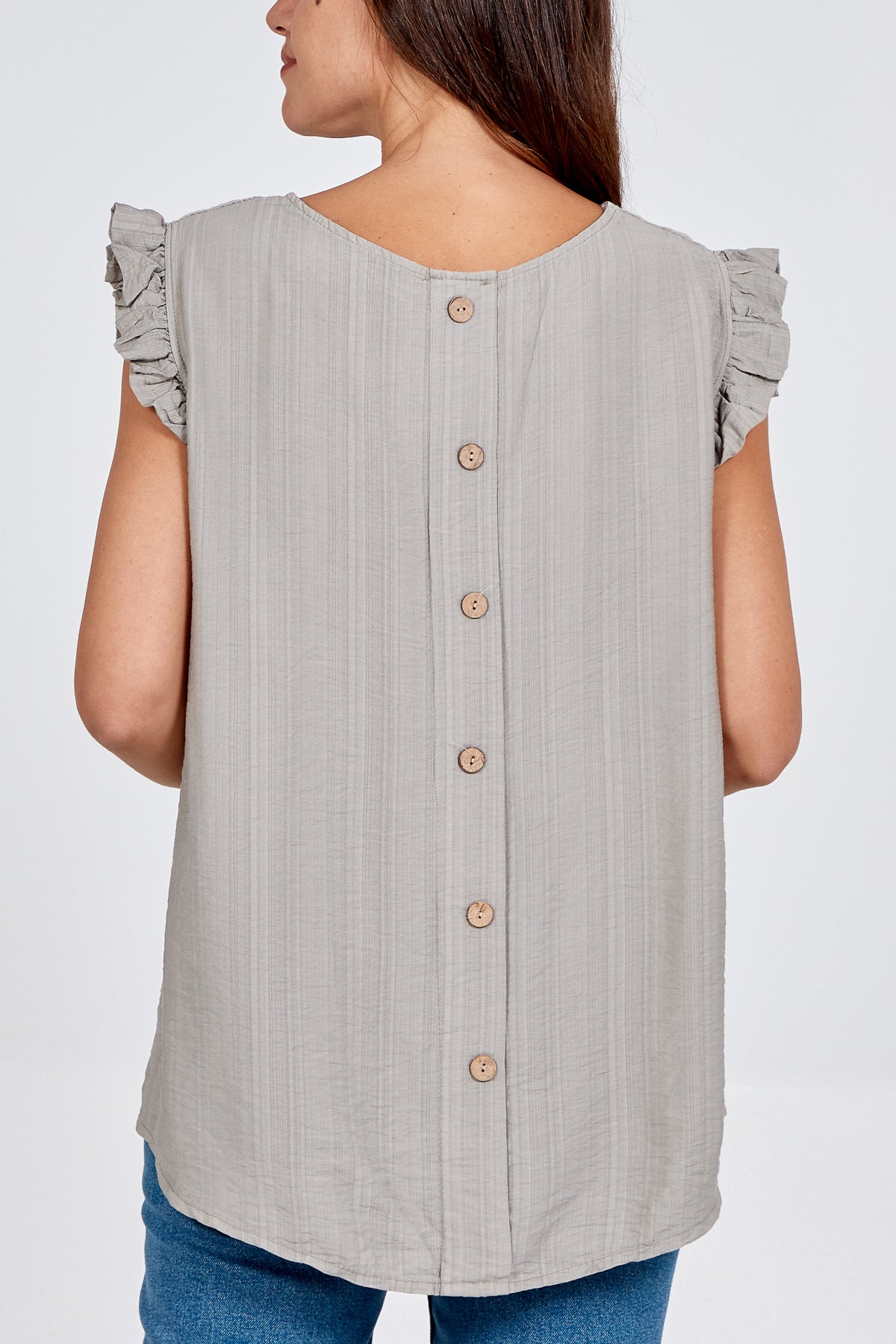 Linen Look Top Back Button