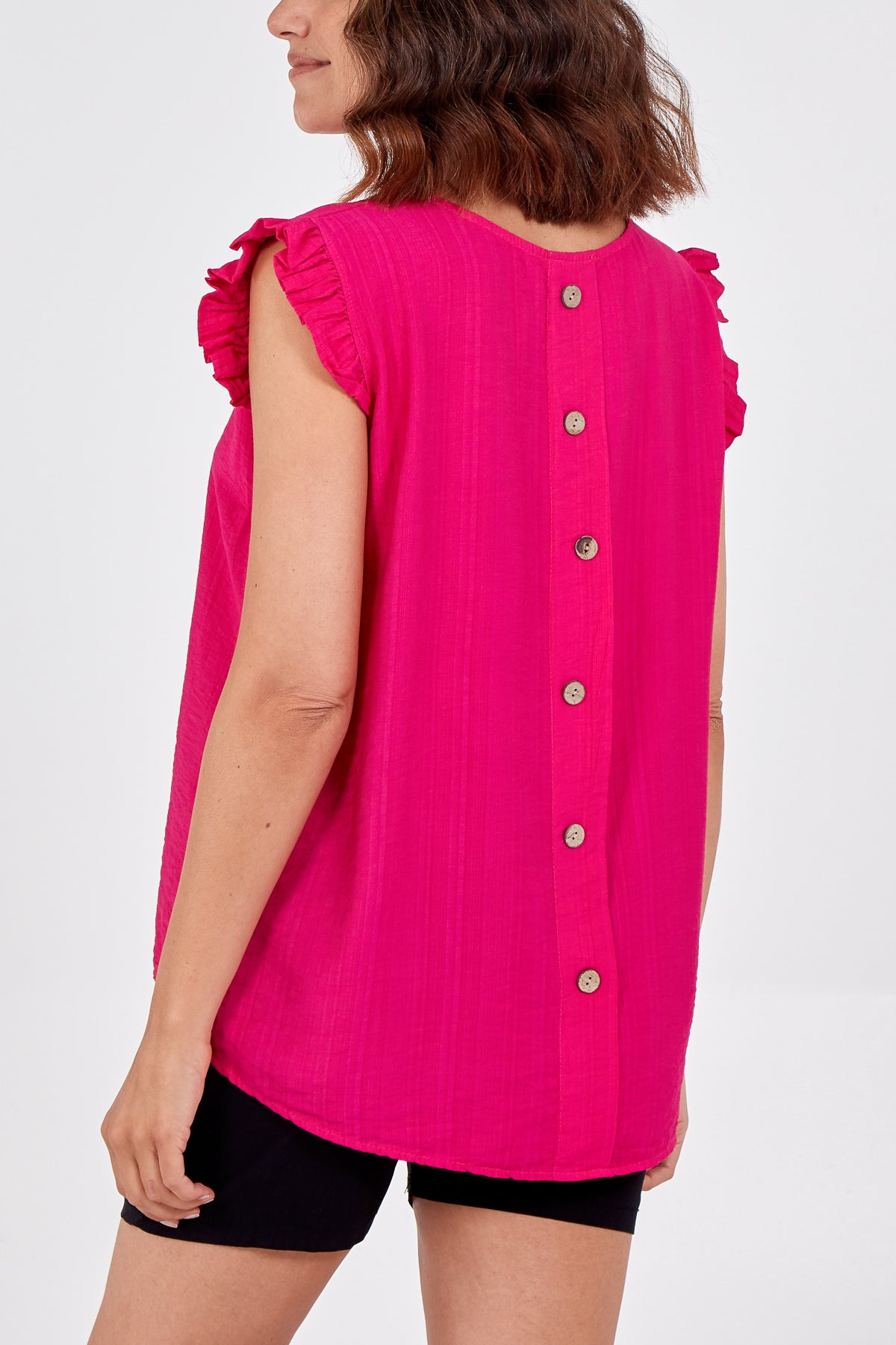 Linen Look Top Back Button