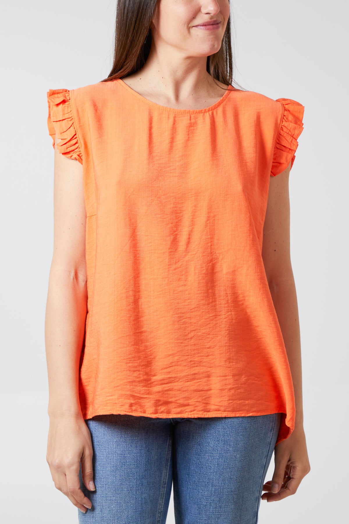 Linen Look Top Back Button