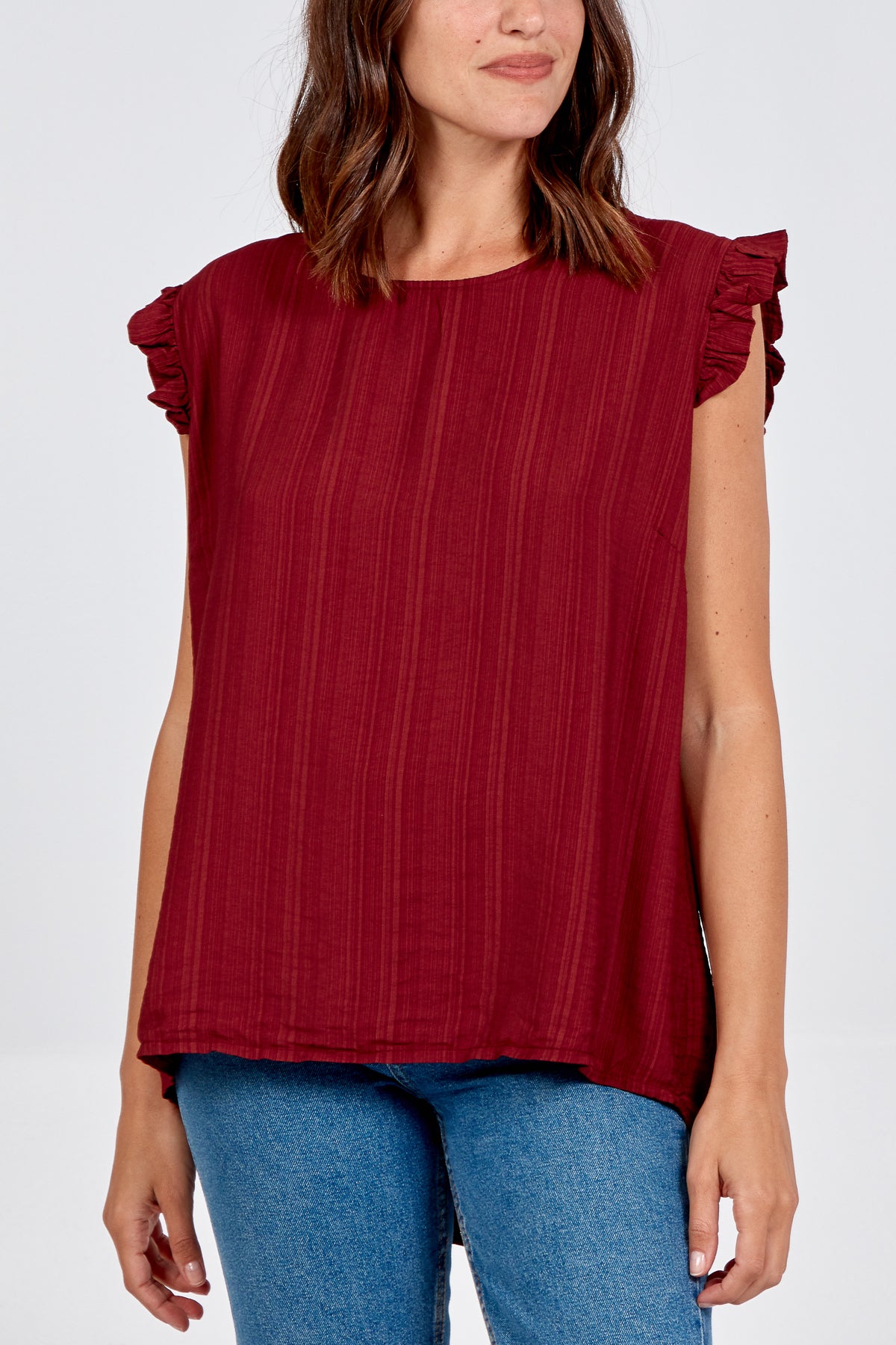 Linen Look Top Back Button