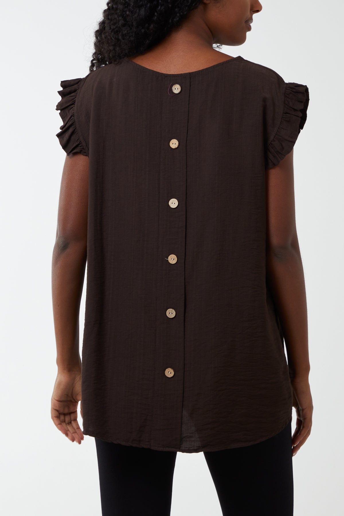 Linen Look Top Back Button