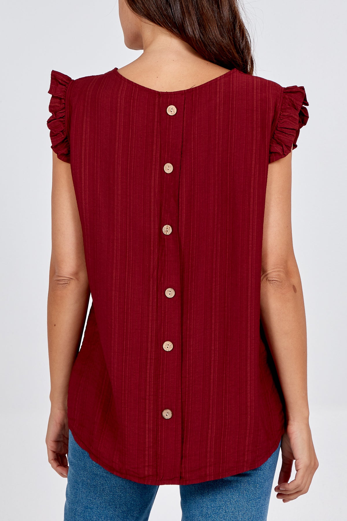 Linen Look Top Back Button