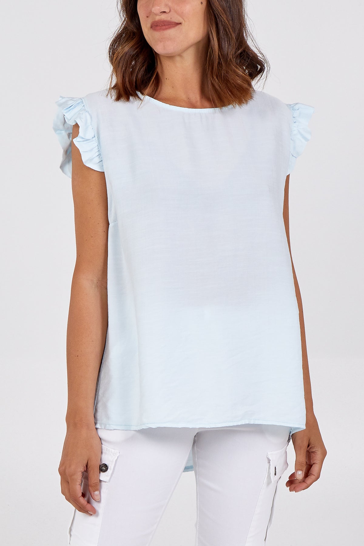 Linen Look Top Back Button