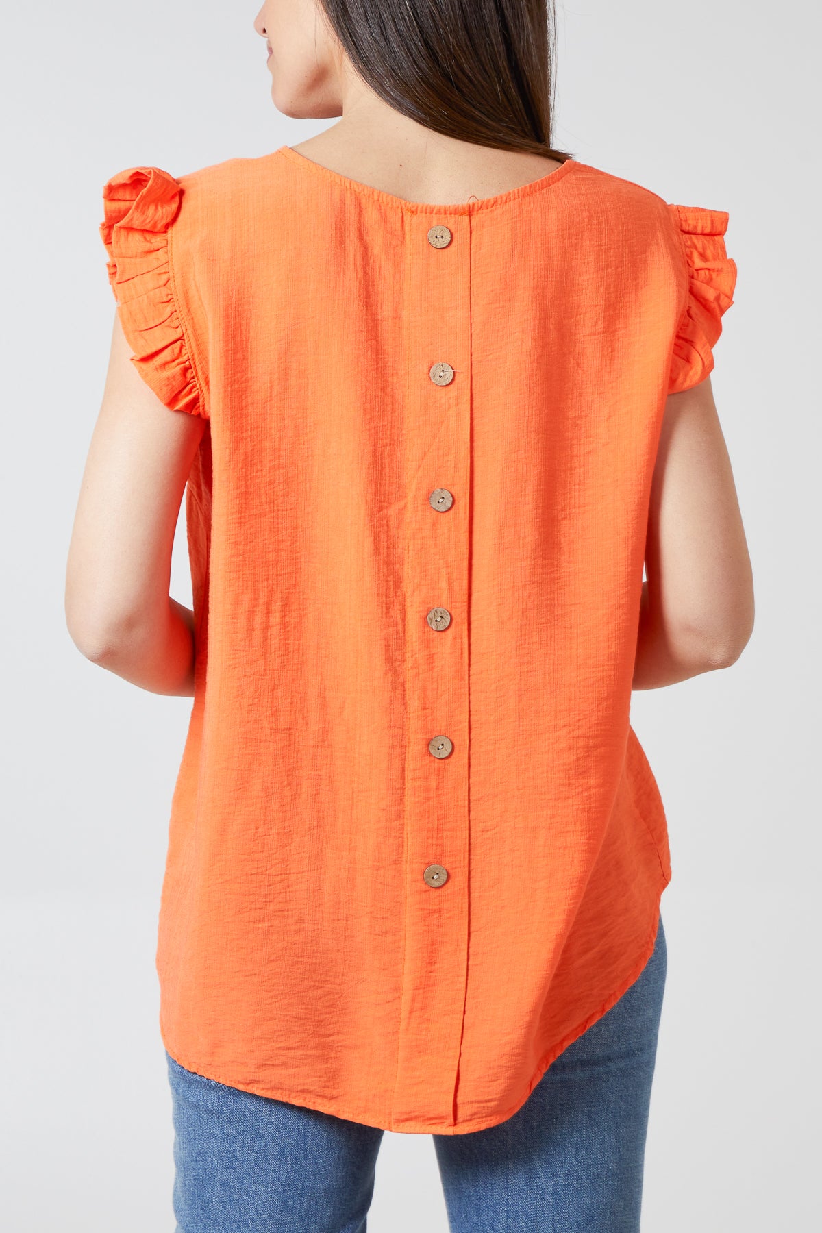 Linen Look Top Back Button