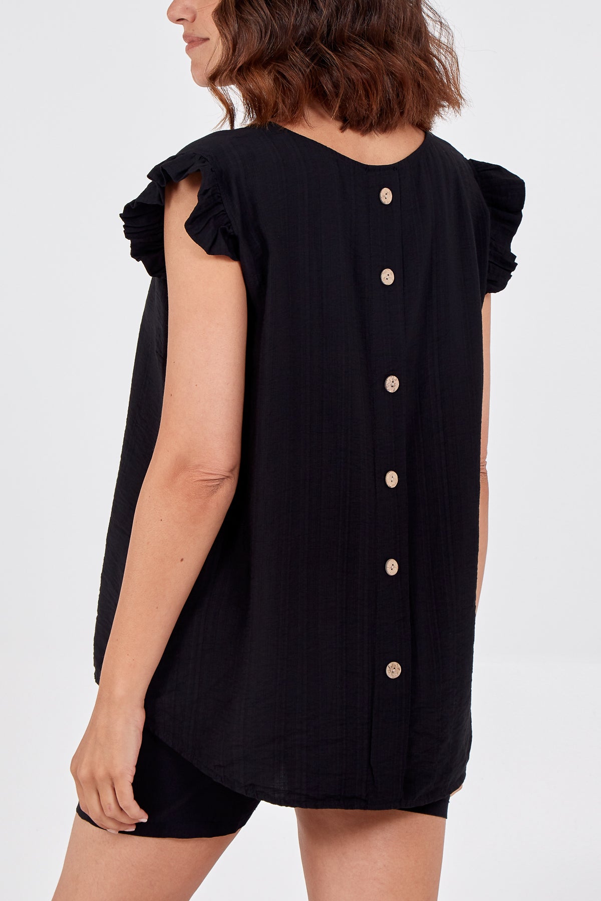 Linen Look Top Back Button