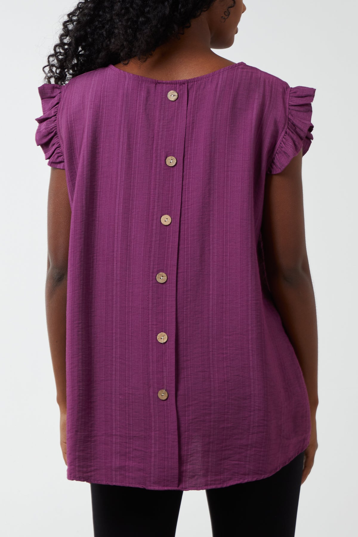 Linen Look Top Back Button