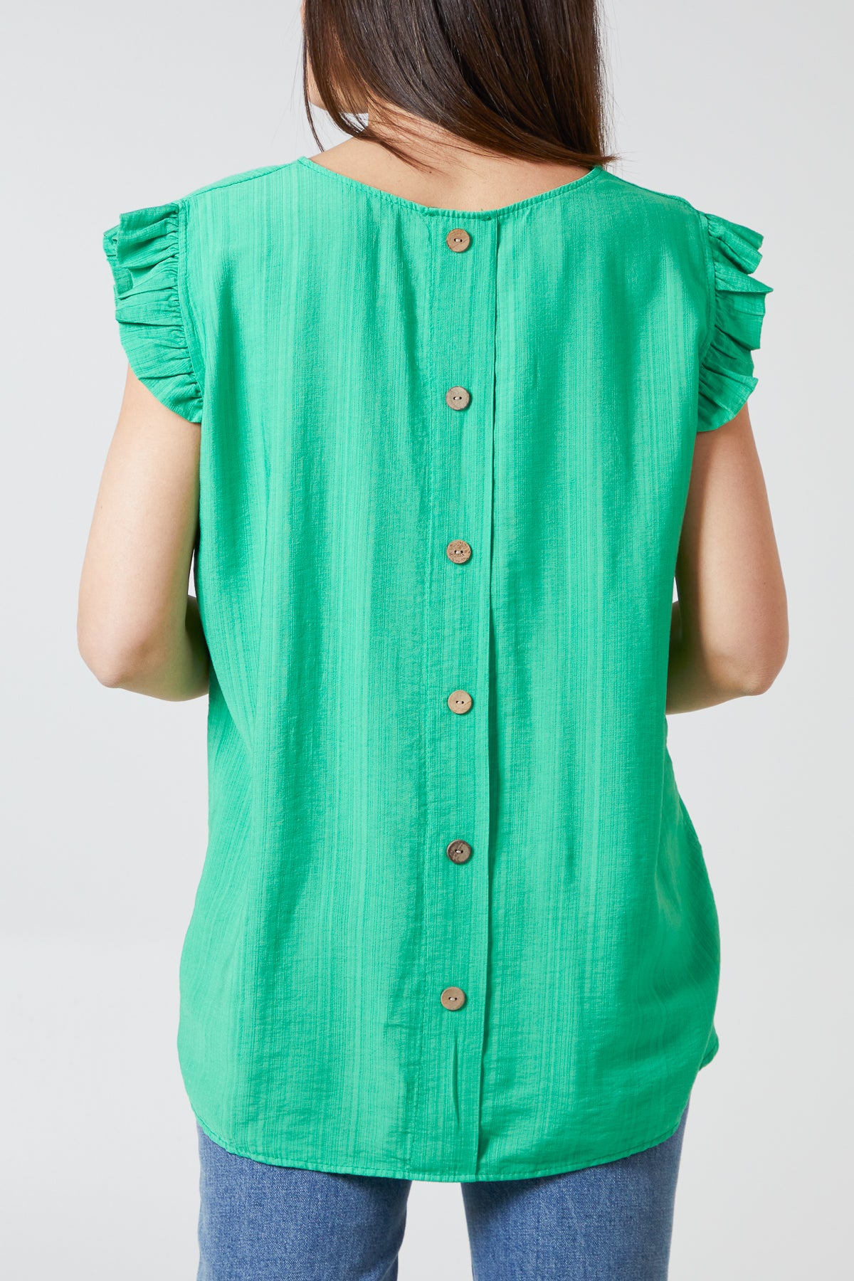 Linen Look Top Back Button