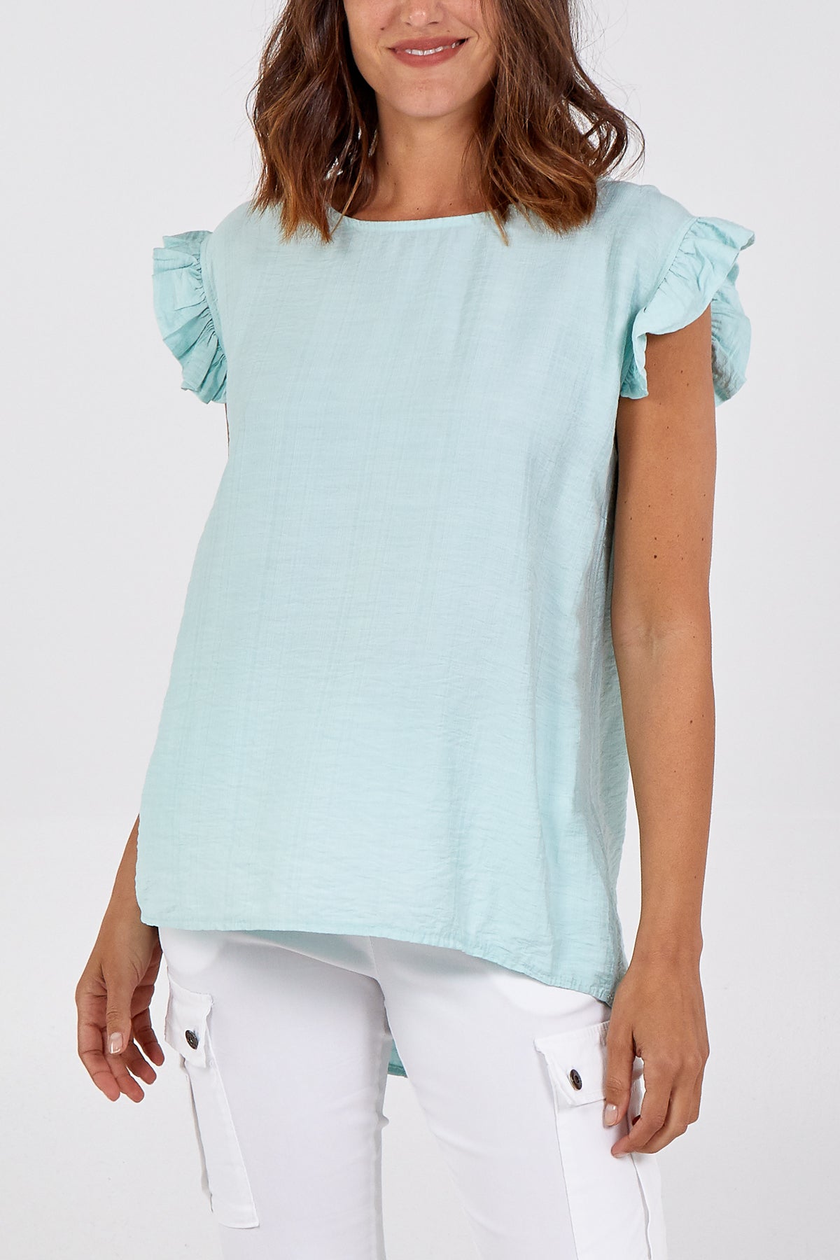 Linen Look Top Back Button
