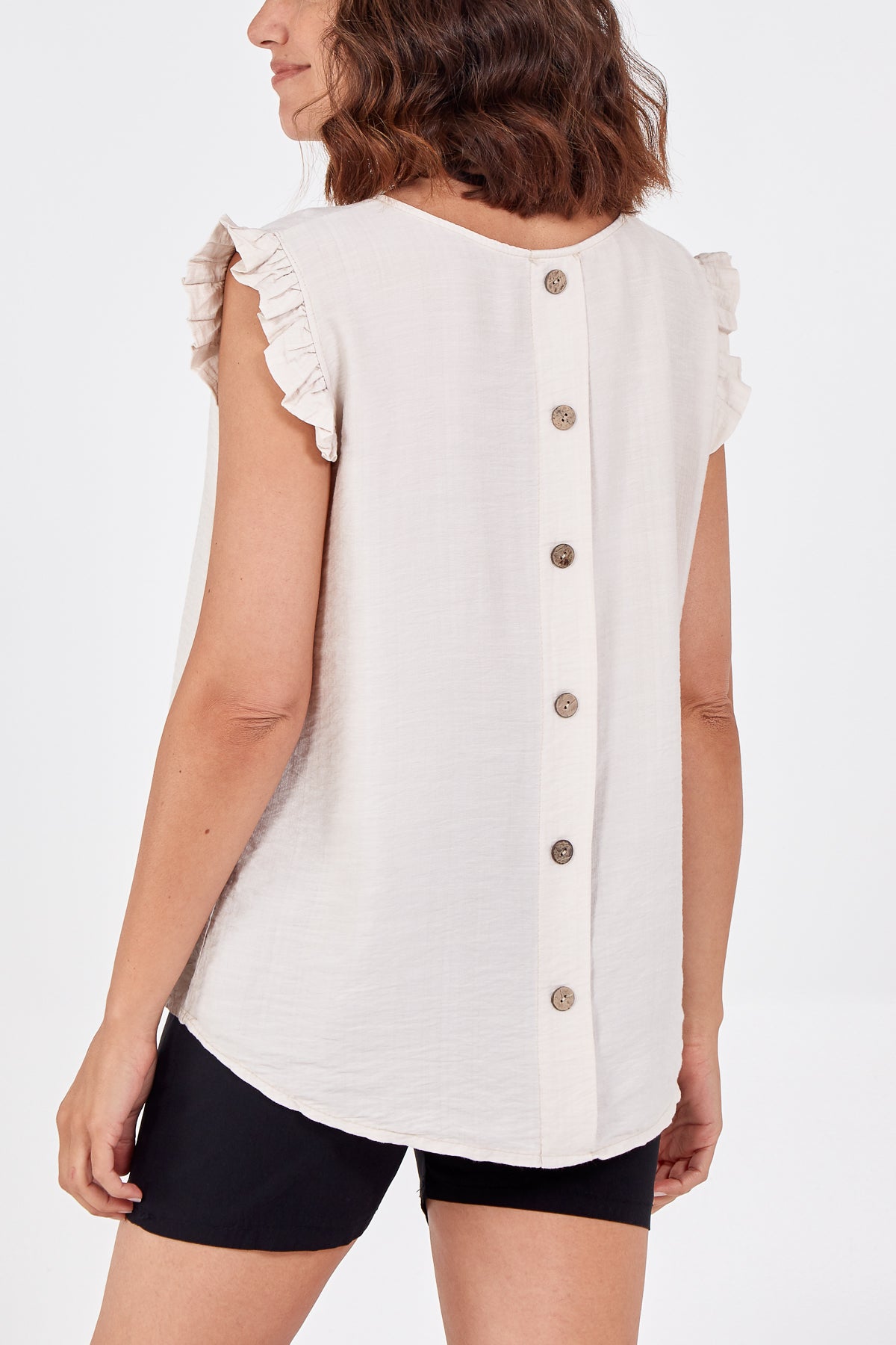 Linen Look Top Back Button
