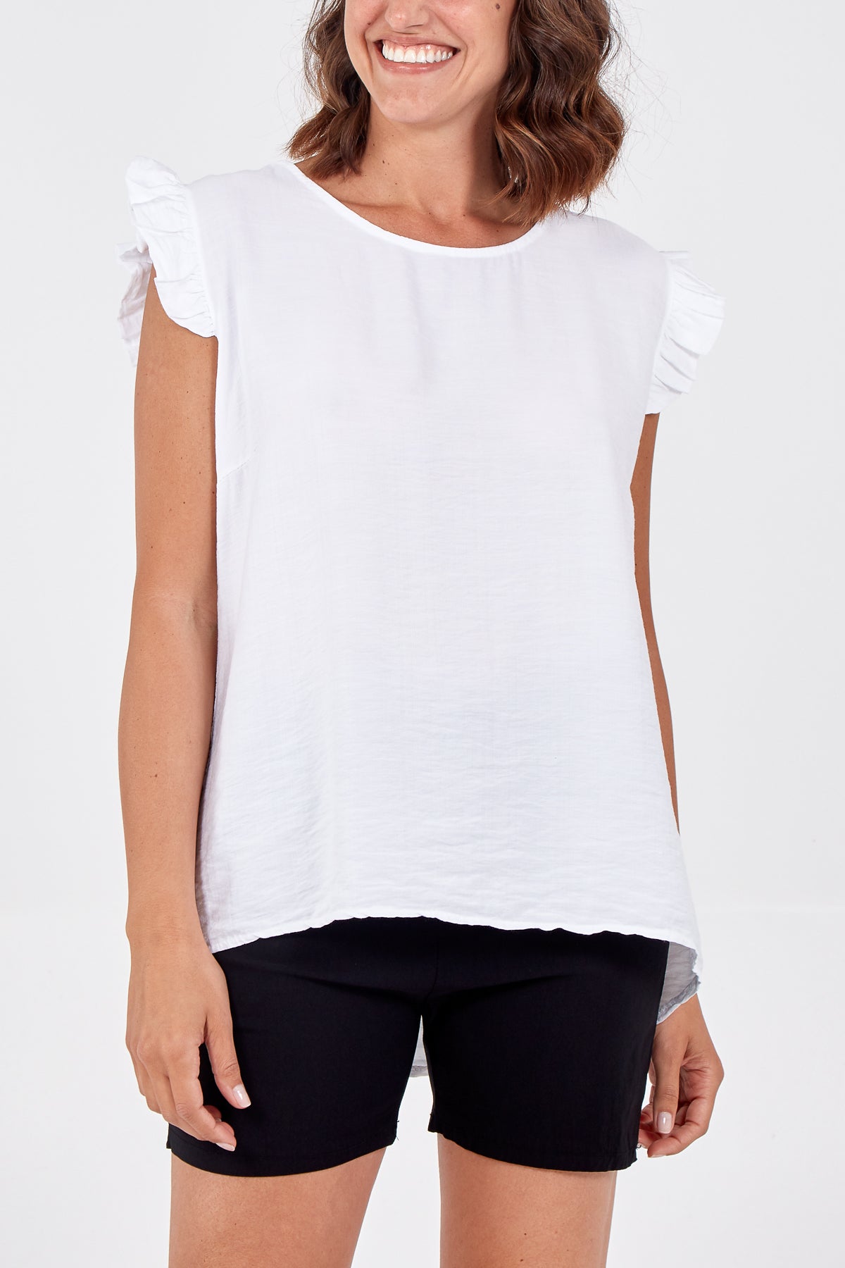 Linen Look Top Back Button