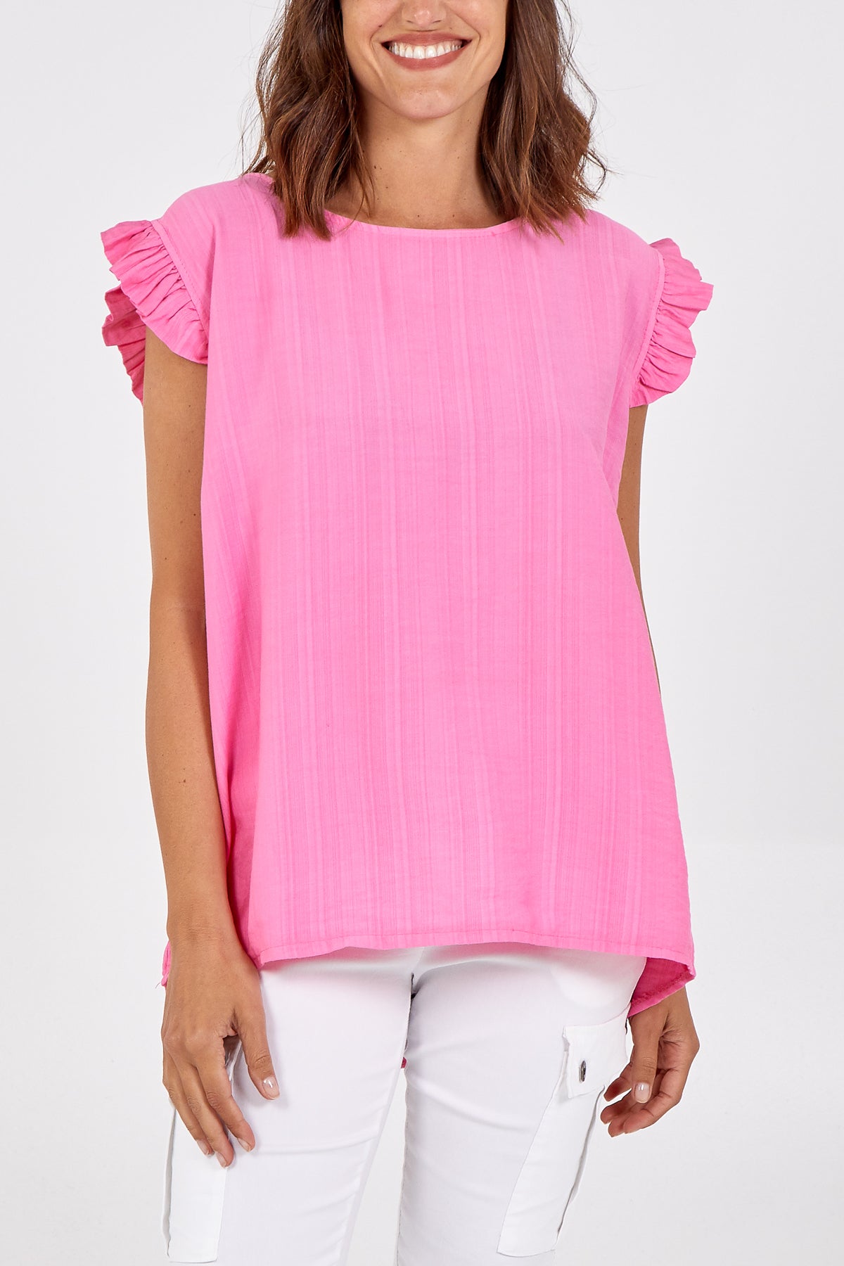 Linen Look Top Back Button