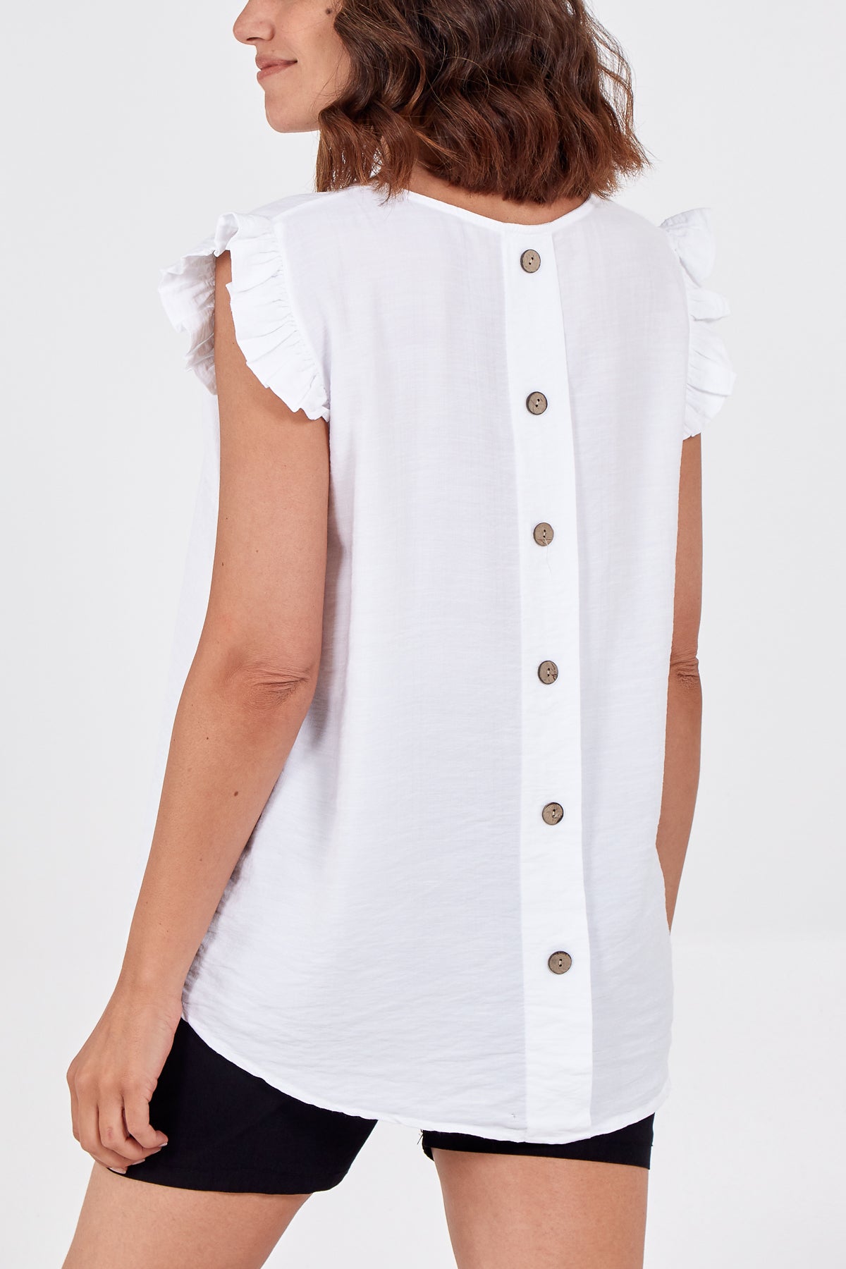 Linen Look Top Back Button