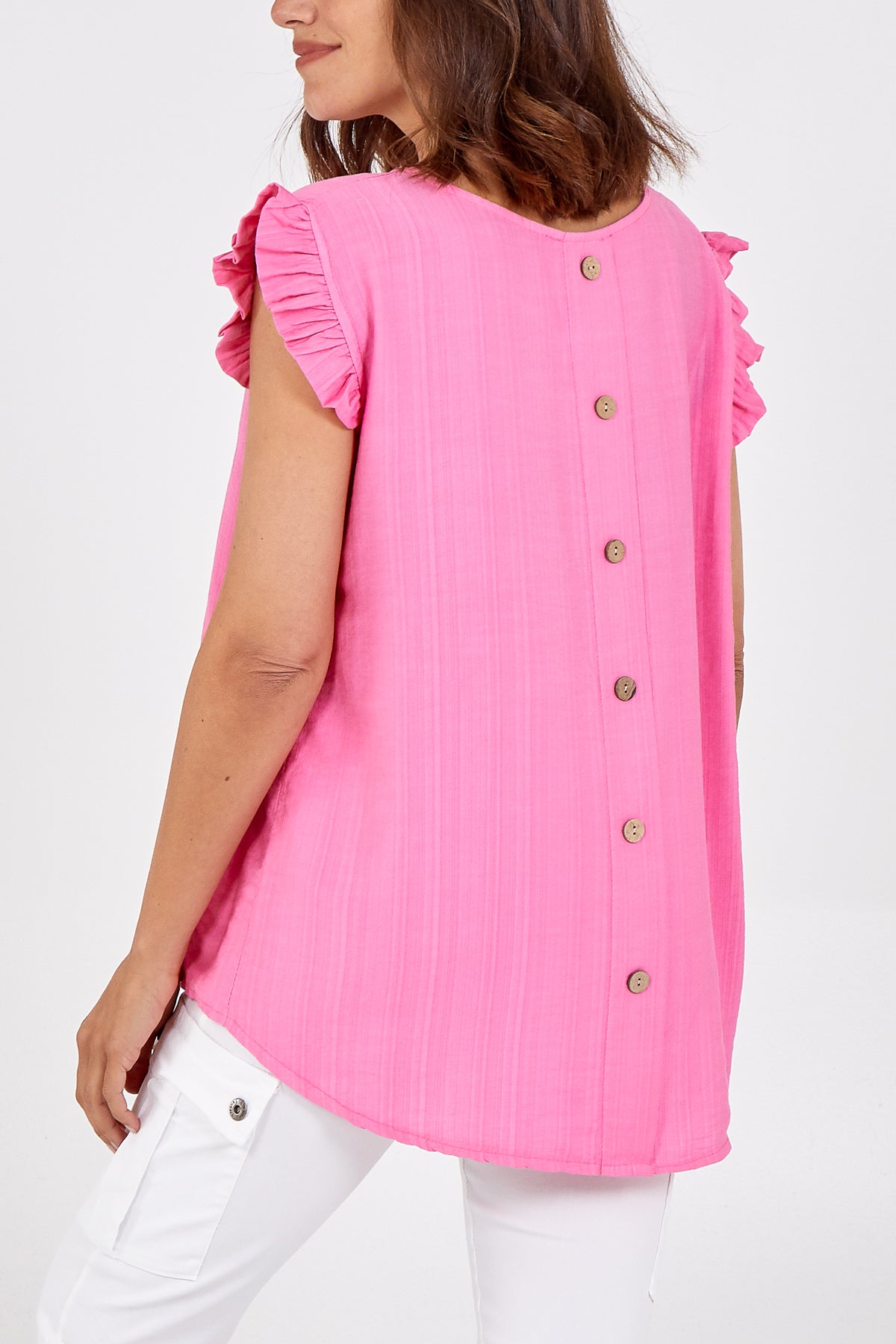 Linen Look Top Back Button