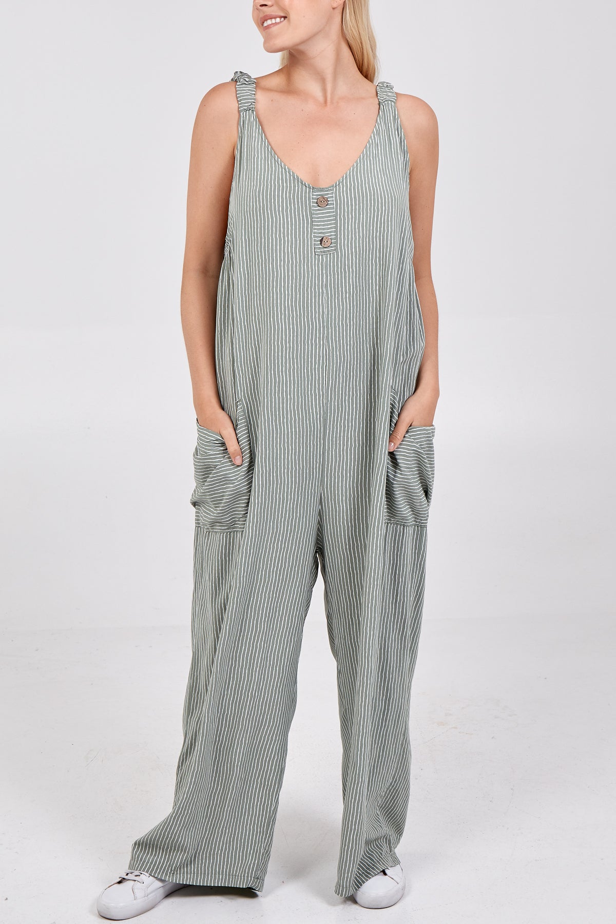 Stripe Two Pocket Jumpsuit