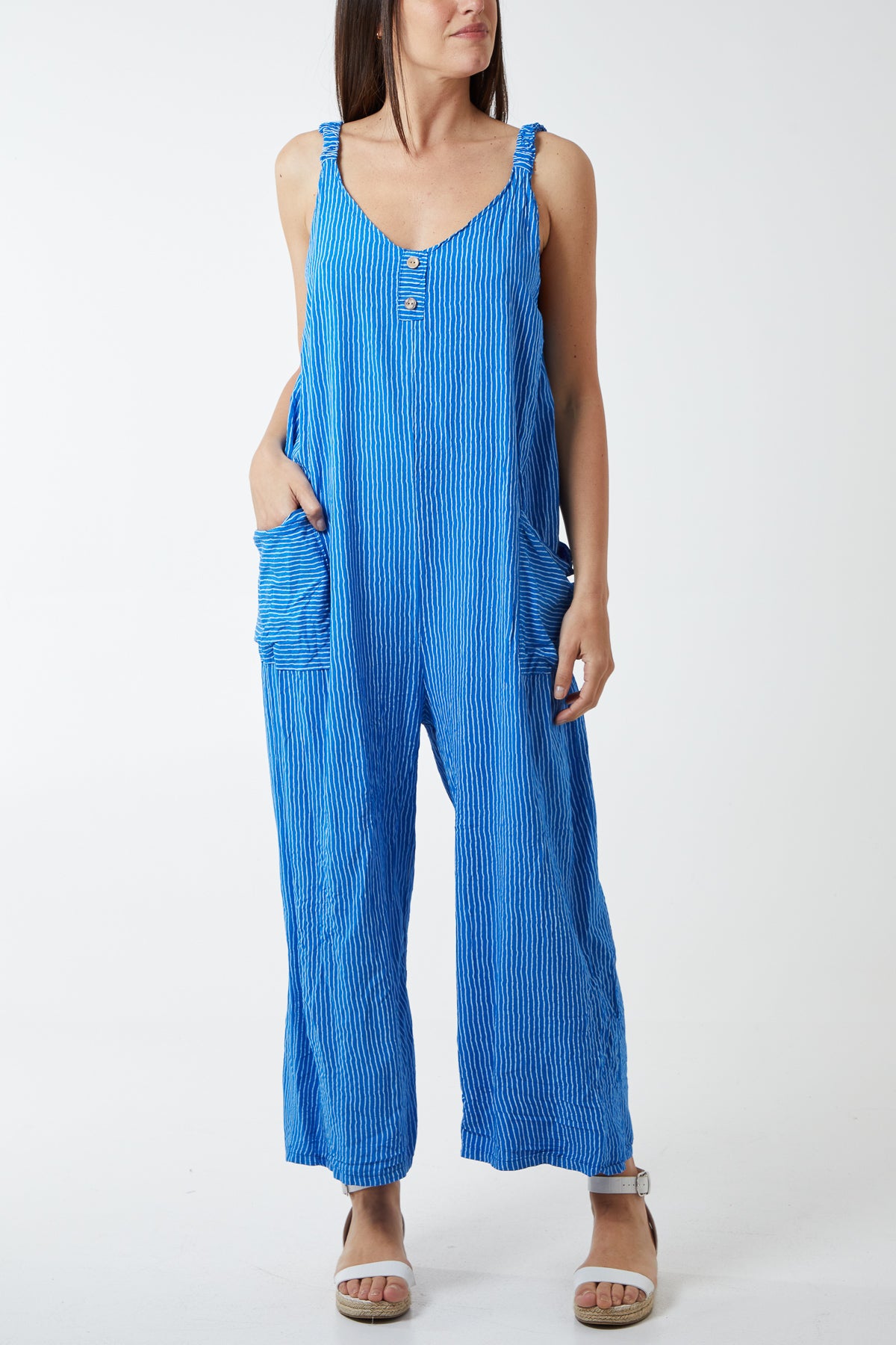 Stripe Two Pocket Jumpsuit
