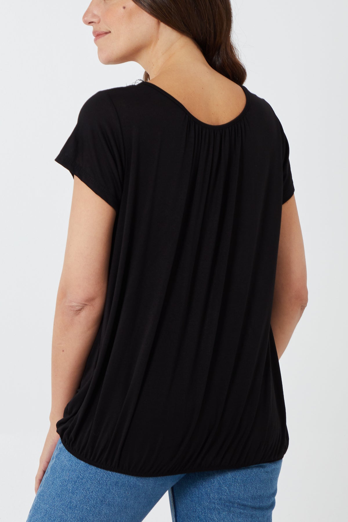 Scoop Neck Elastic Top