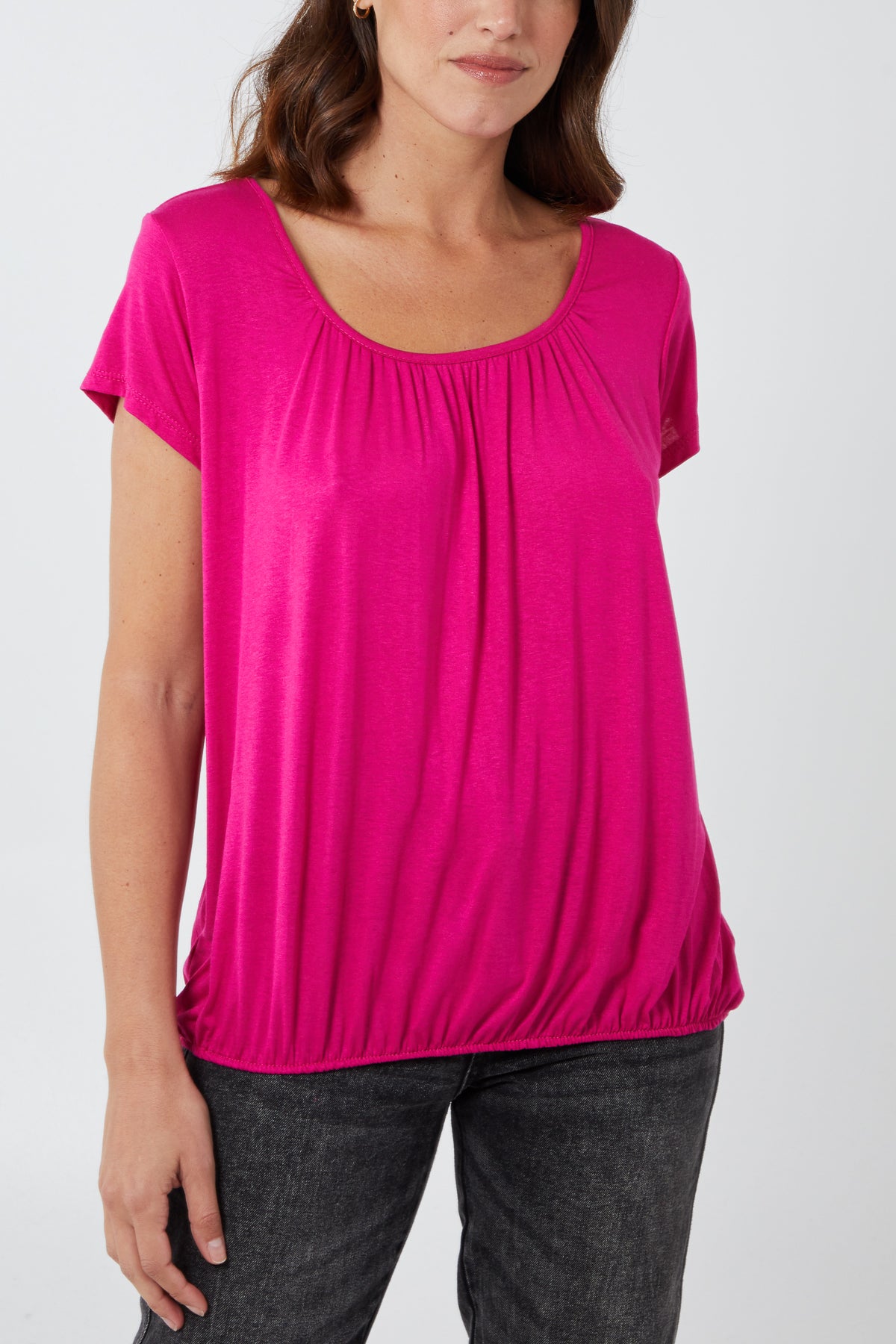 Scoop Neck Elastic Top