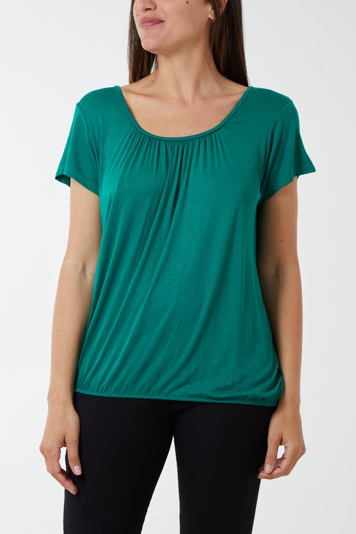 Scoop Neck Elastic Top