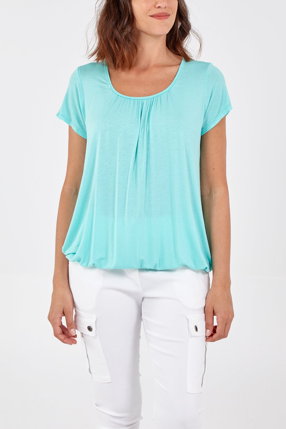 Scoop Neck Elastic Top