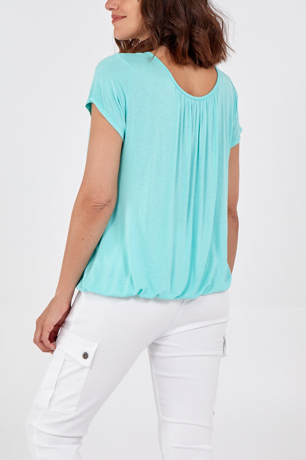 Scoop Neck Elastic Top