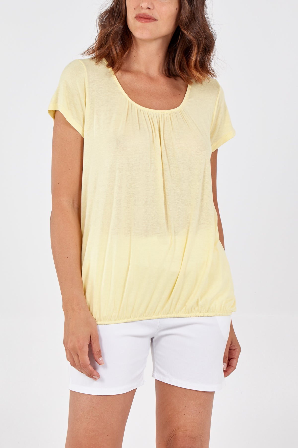 Scoop Neck Elastic Top