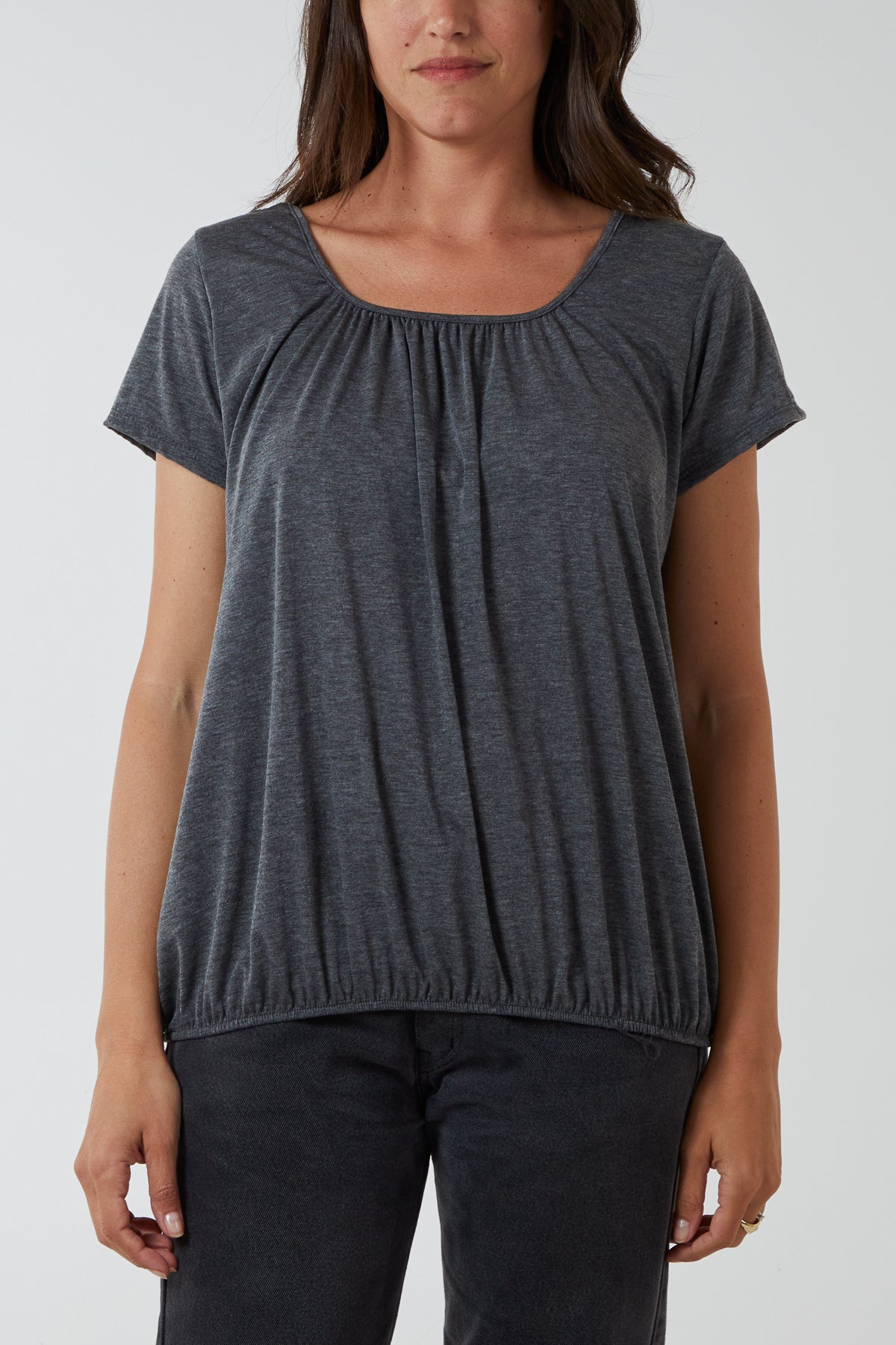 Scoop Neck Elastic Top
