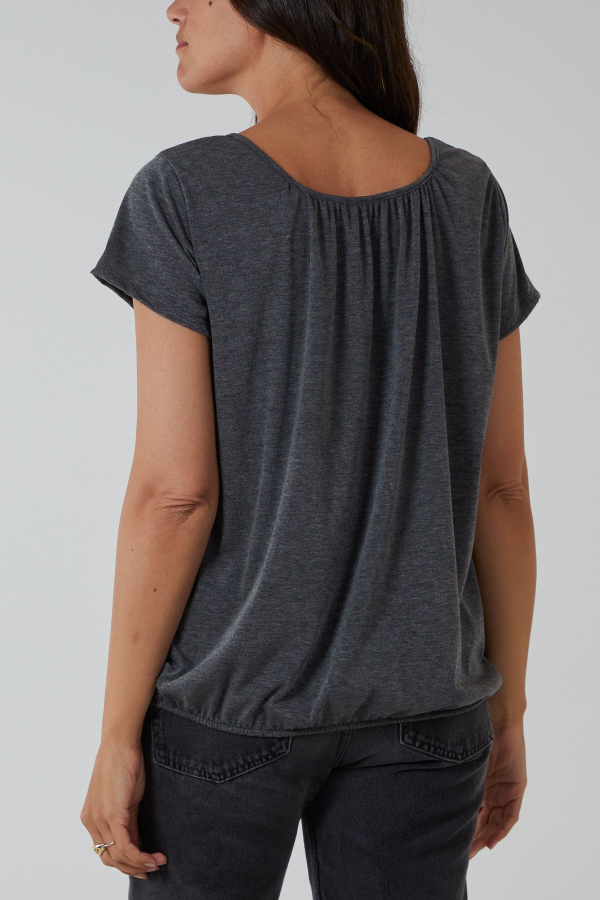 Scoop Neck Elastic Top
