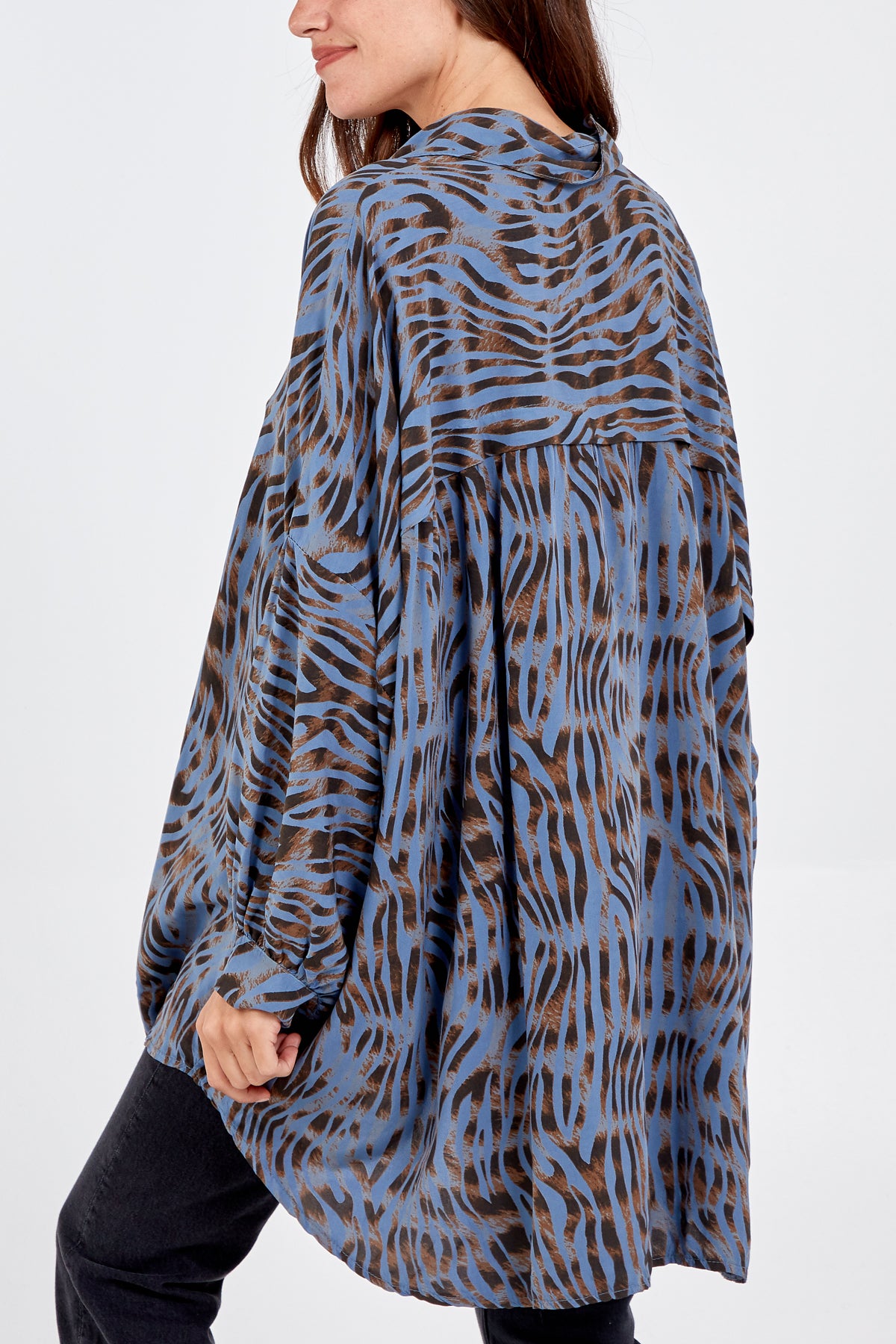 Zebra Print High Low Shirt
