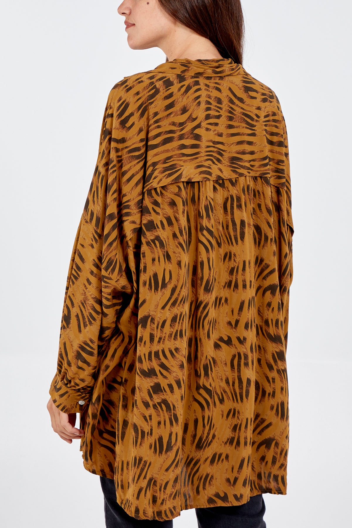 Zebra Print High Low Shirt