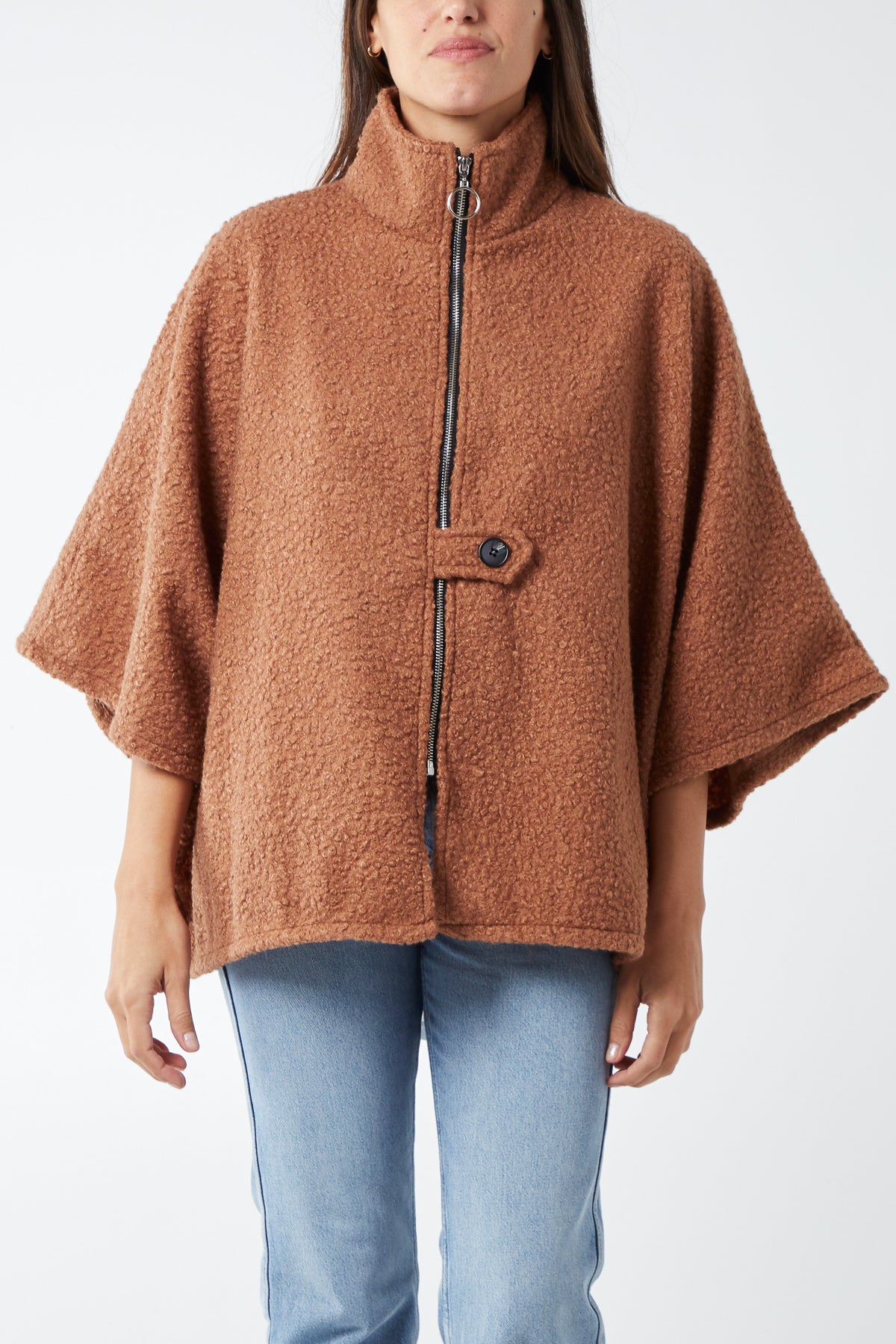 Teddy Borg Turtle Neck Zip Cape