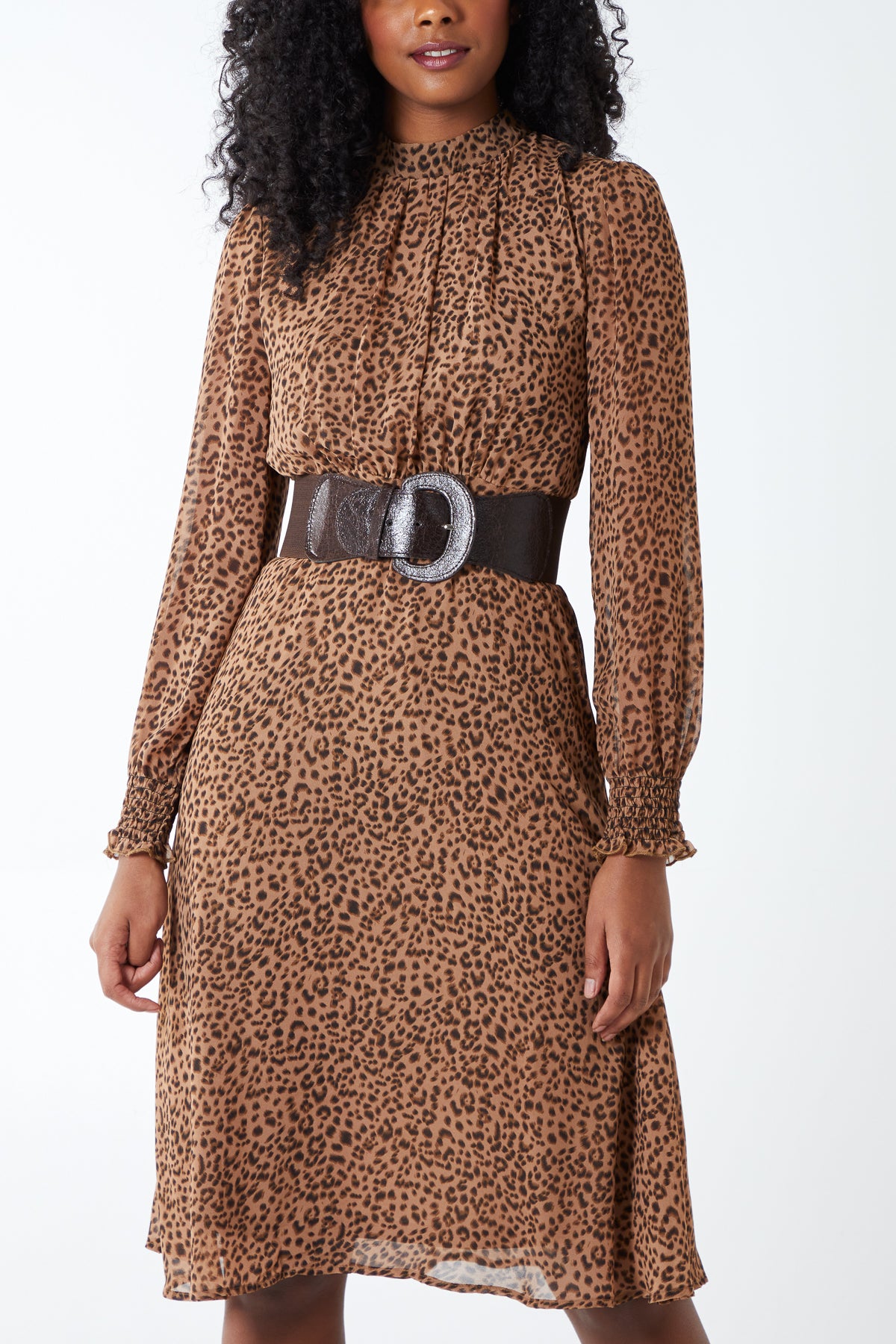 Wide Buckle Elasticated Belt