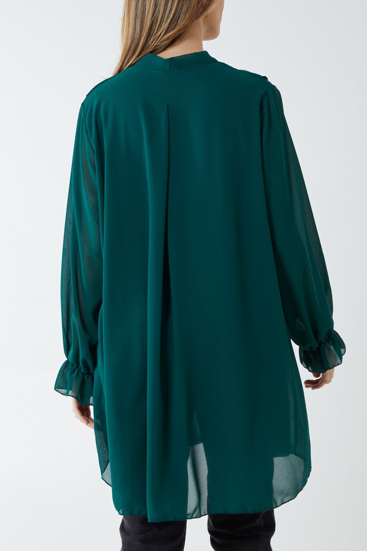 Ruffle Detail High Low Blouse