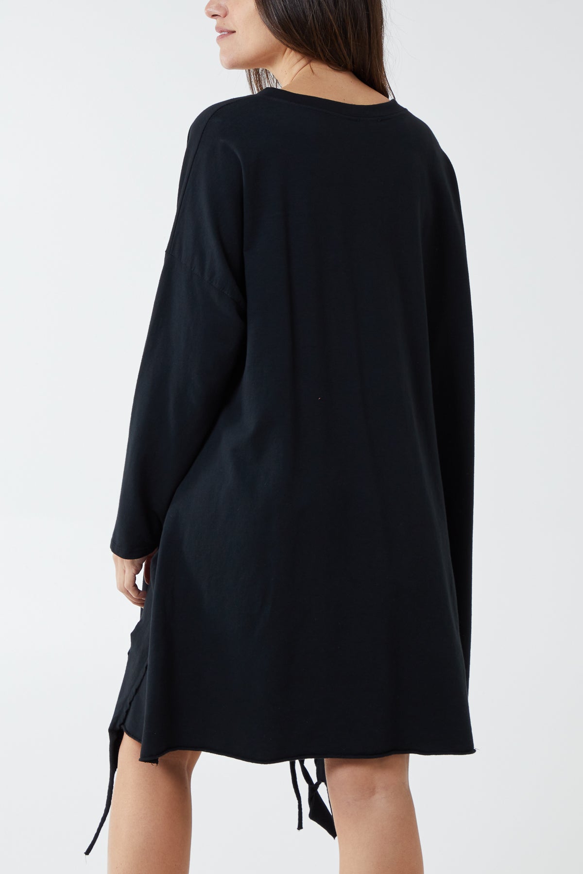 Raw Edge Sweatshirt Dress