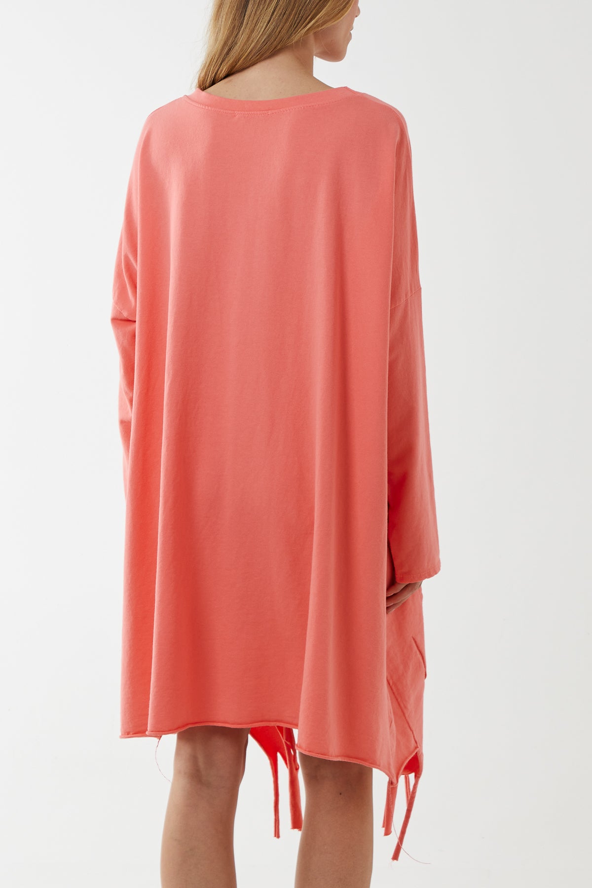 Raw Edge Sweatshirt Dress