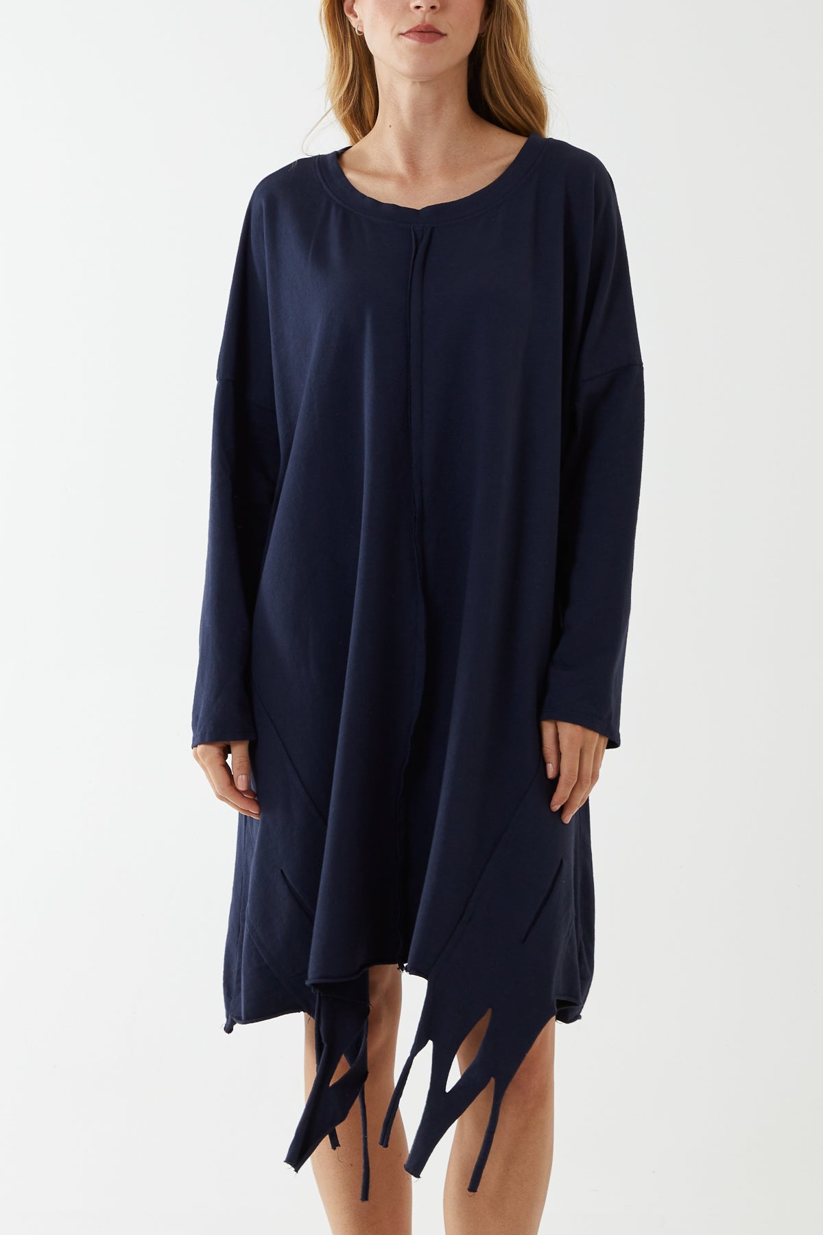 Raw Edge Sweatshirt Dress