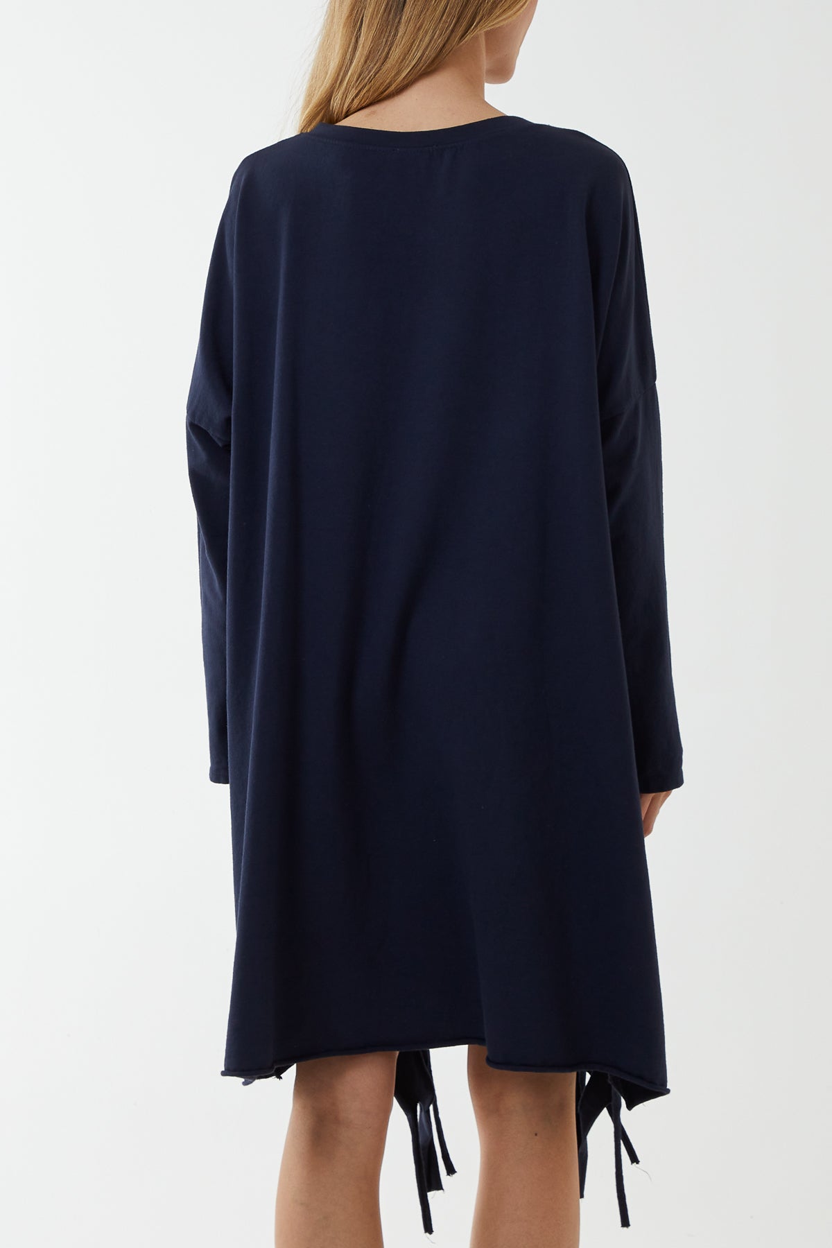 Raw Edge Sweatshirt Dress