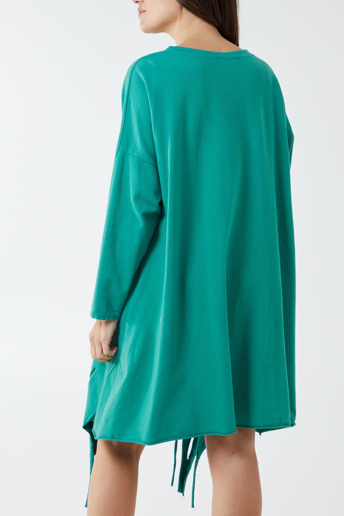 Raw Edge Sweatshirt Dress