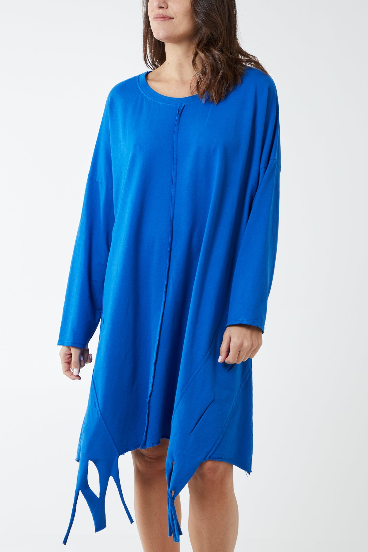 Raw Edge Sweatshirt Dress