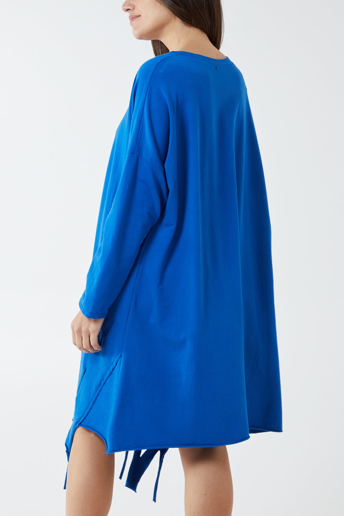 Raw Edge Sweatshirt Dress