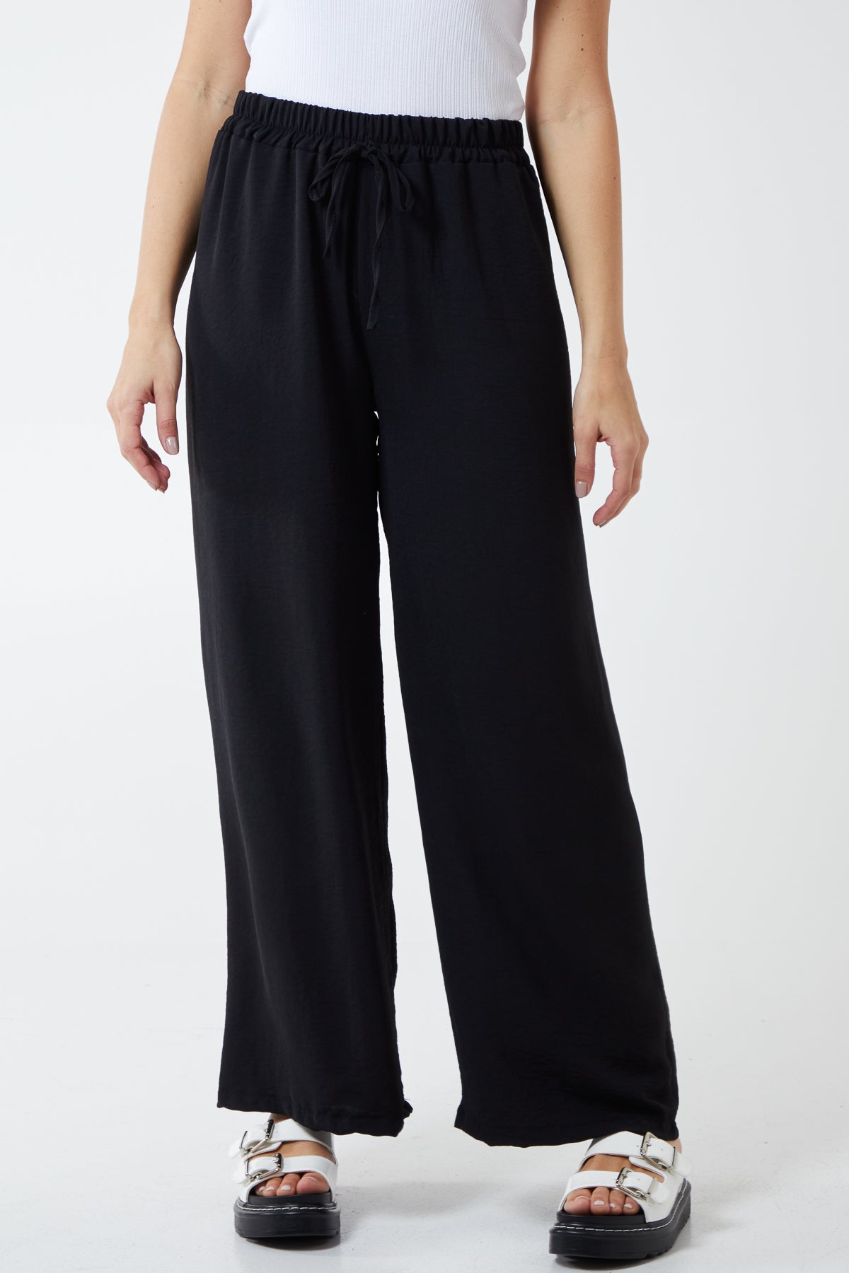 Drawstring Viscose Crepe Trouser