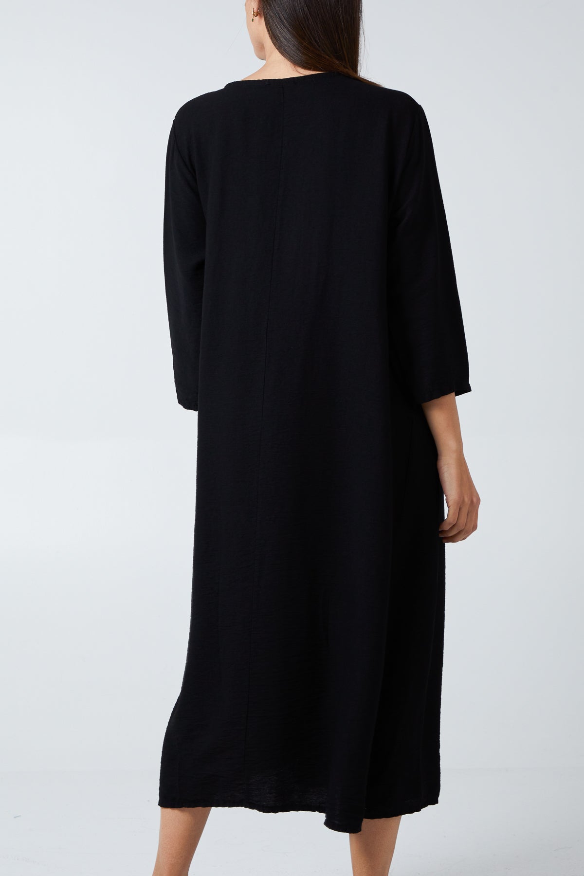 Kick Pleated Long Sleeve Maxi Dress