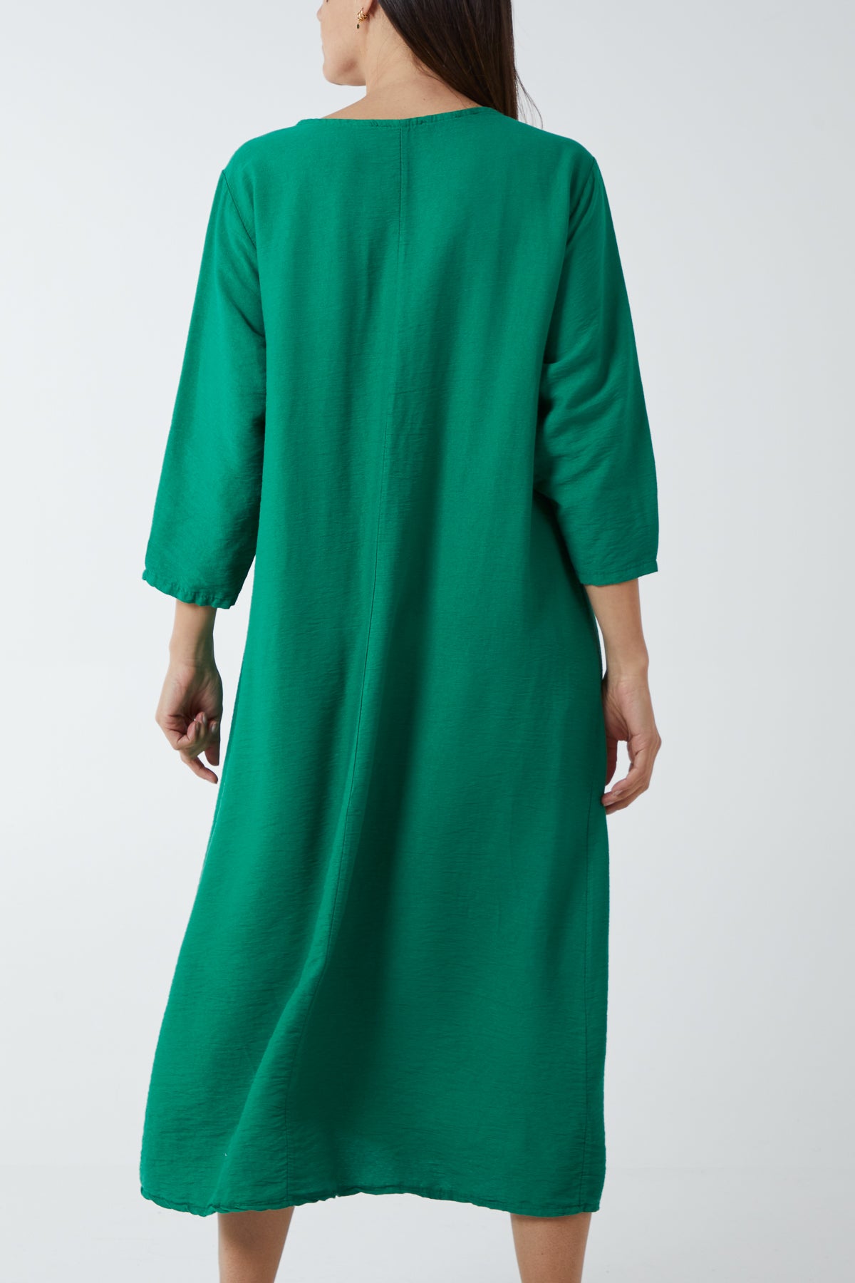 Kick Pleated Long Sleeve Maxi Dress