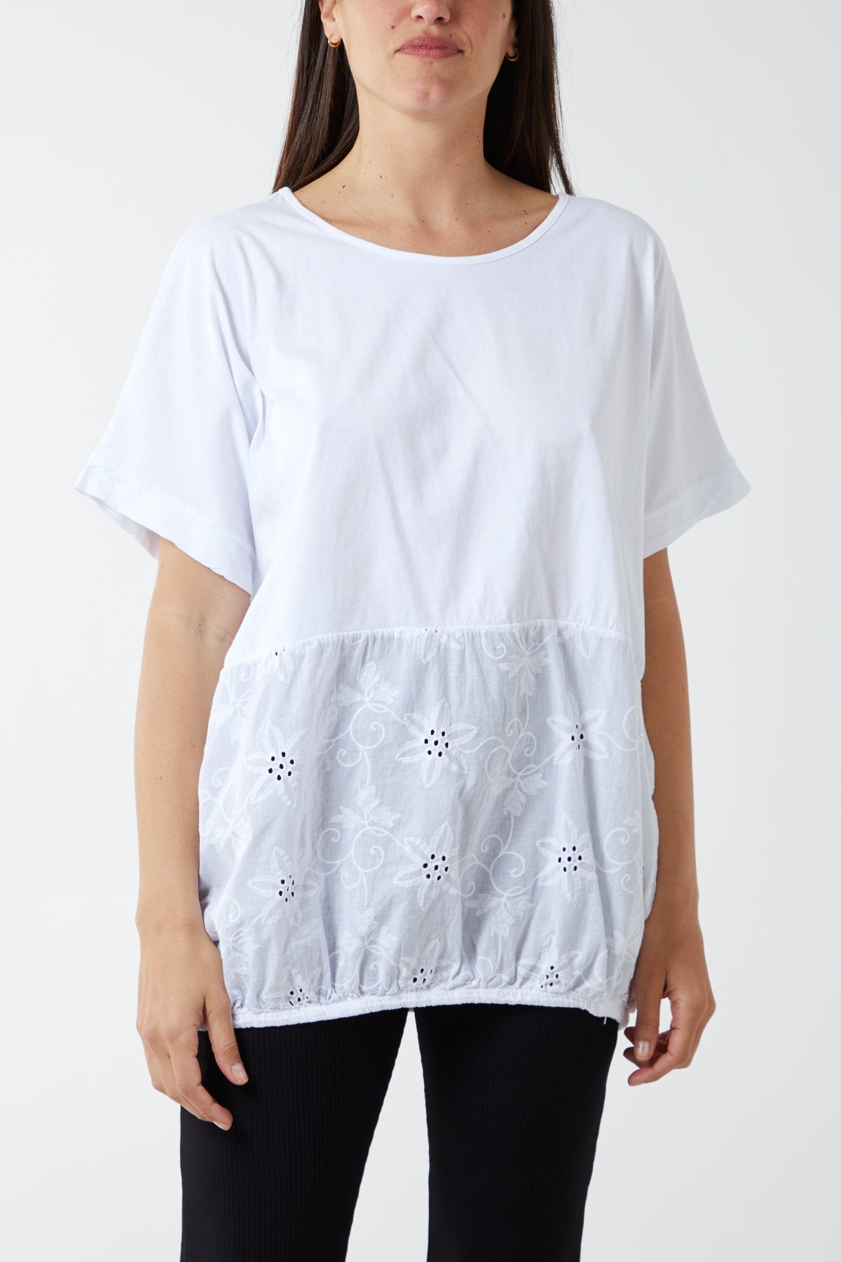 Broderie Anglaise Panel Top