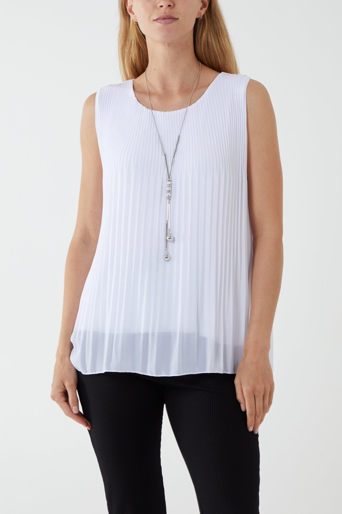 Pleated Necklace Vest