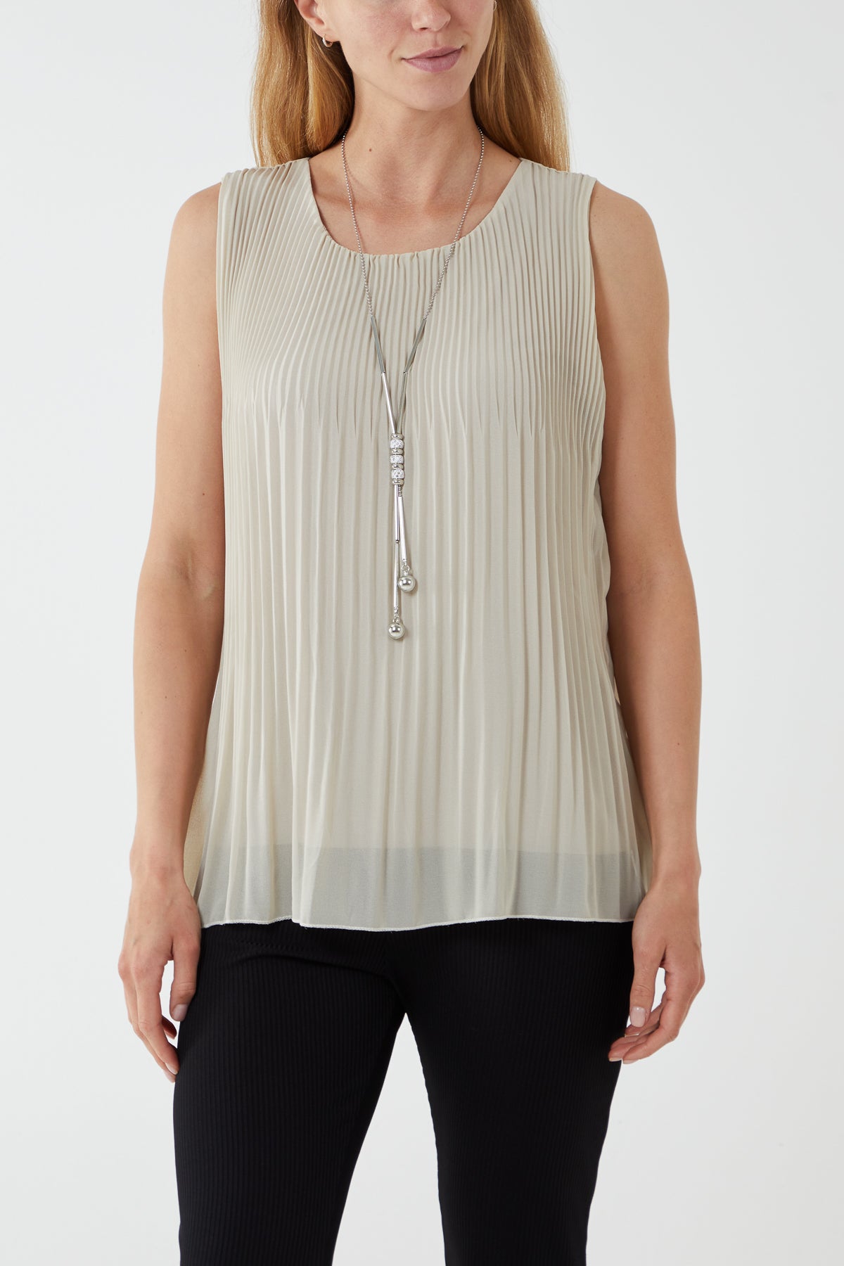 Pleated Necklace Vest