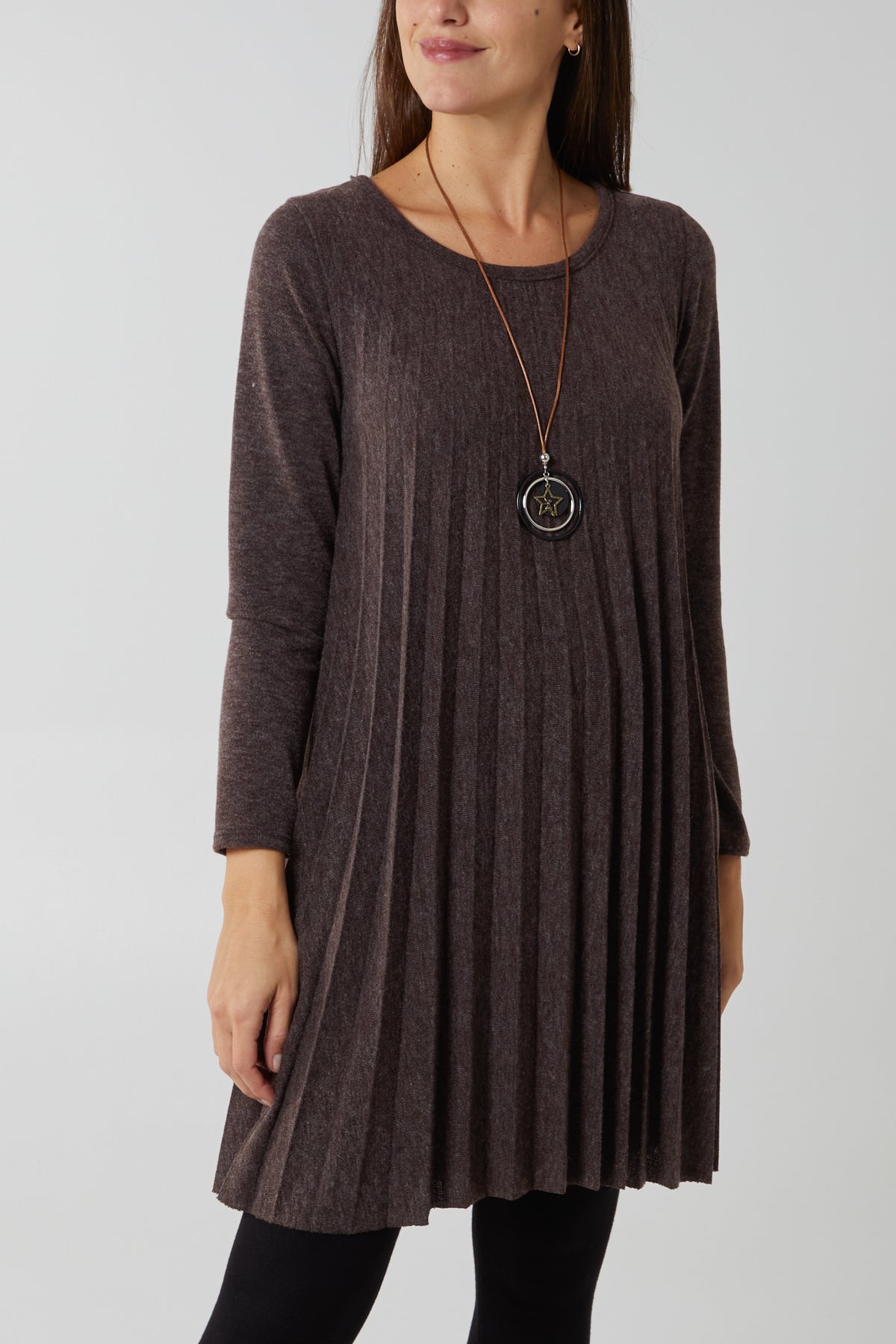 Pleated Necklace Dress